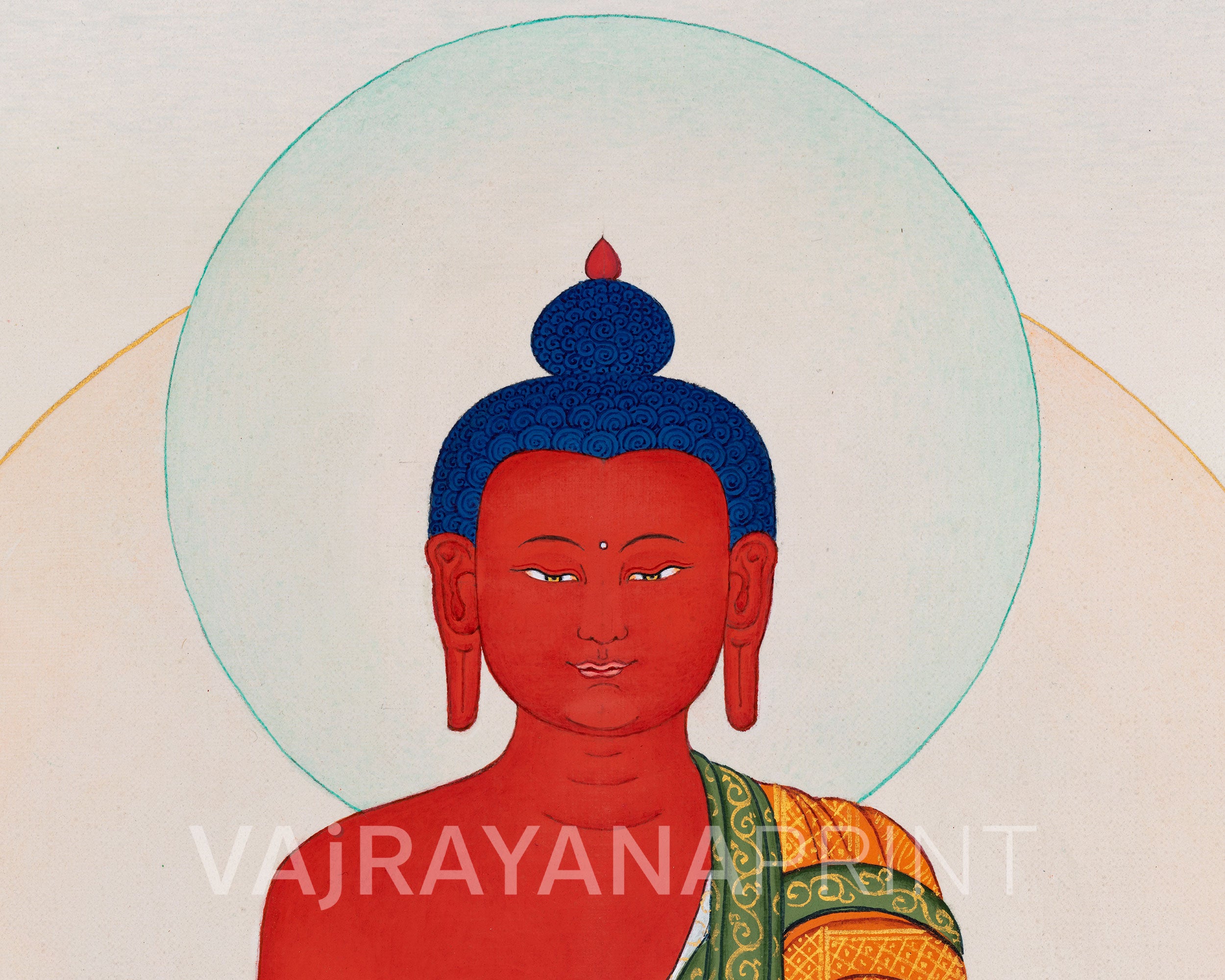 Red Buddha, Amitabha Canvas Print | Sacred Art of Infinite Light and Compassion