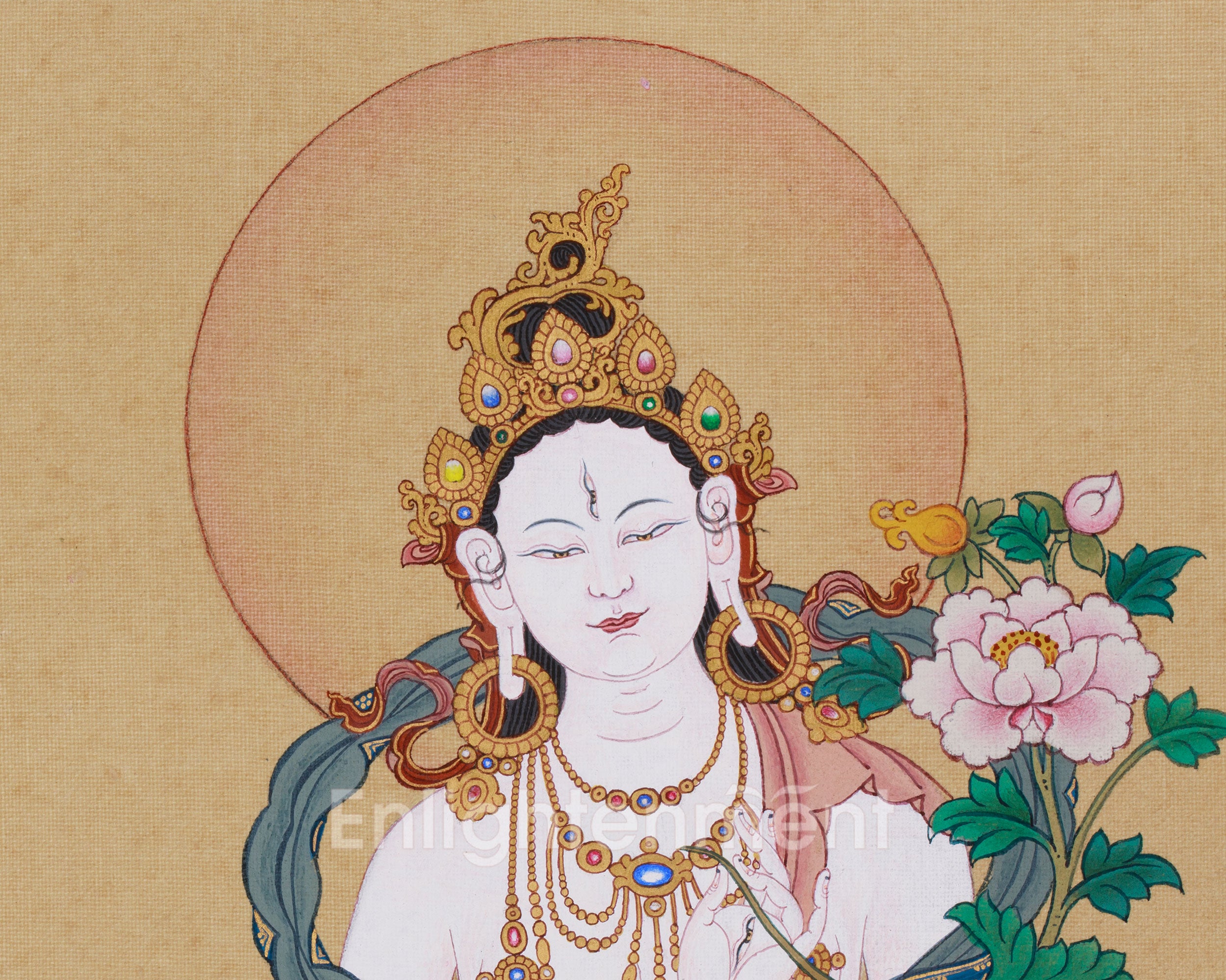 White Tara With Amitayus & Namgyalma | Symbols of Life, Purity & Spiritual Strength