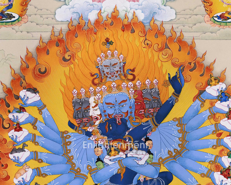 The Embodiment of Tantric Wisdom: A Hand-Painted Hevajra Thangka