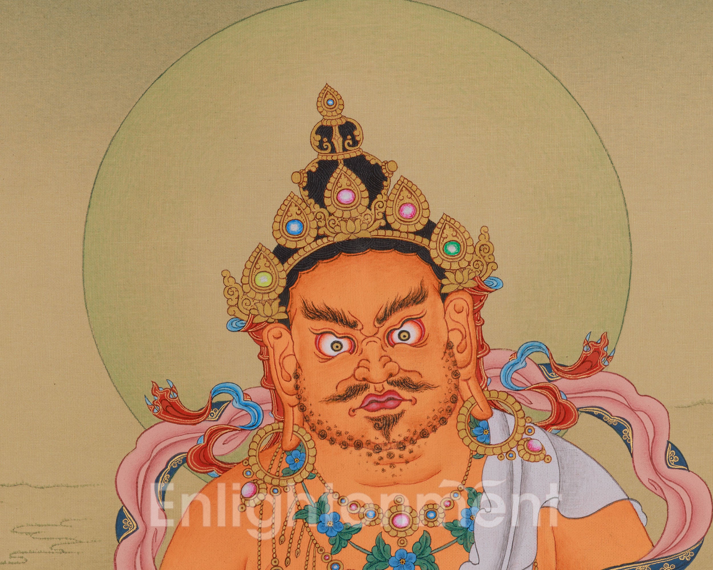 Dzambhala Wealth God Thangka | Tibetan Buddhist Prosperity Art