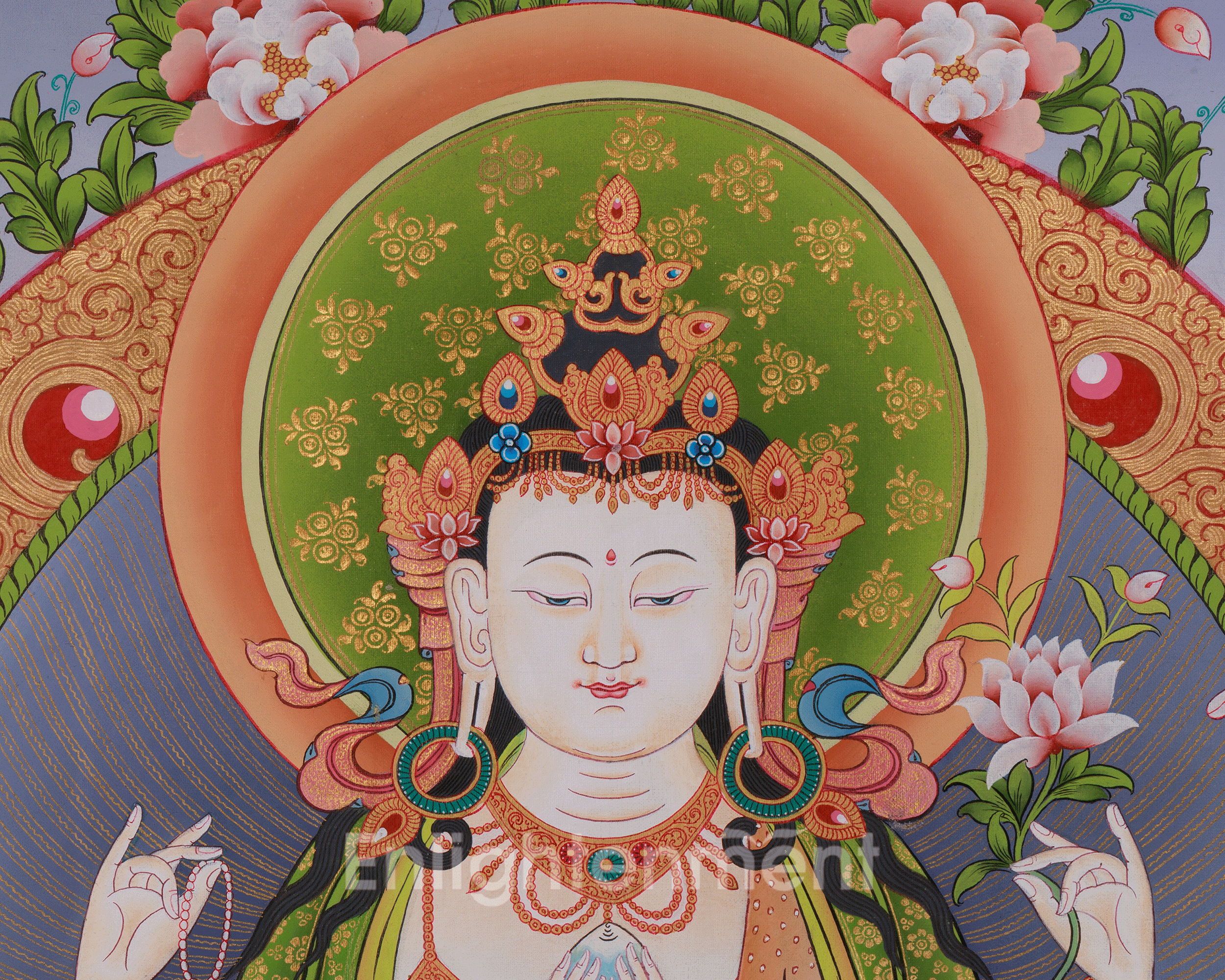Four-armed Chenrezig Art | Sacred Avalokiteshvara Thangka