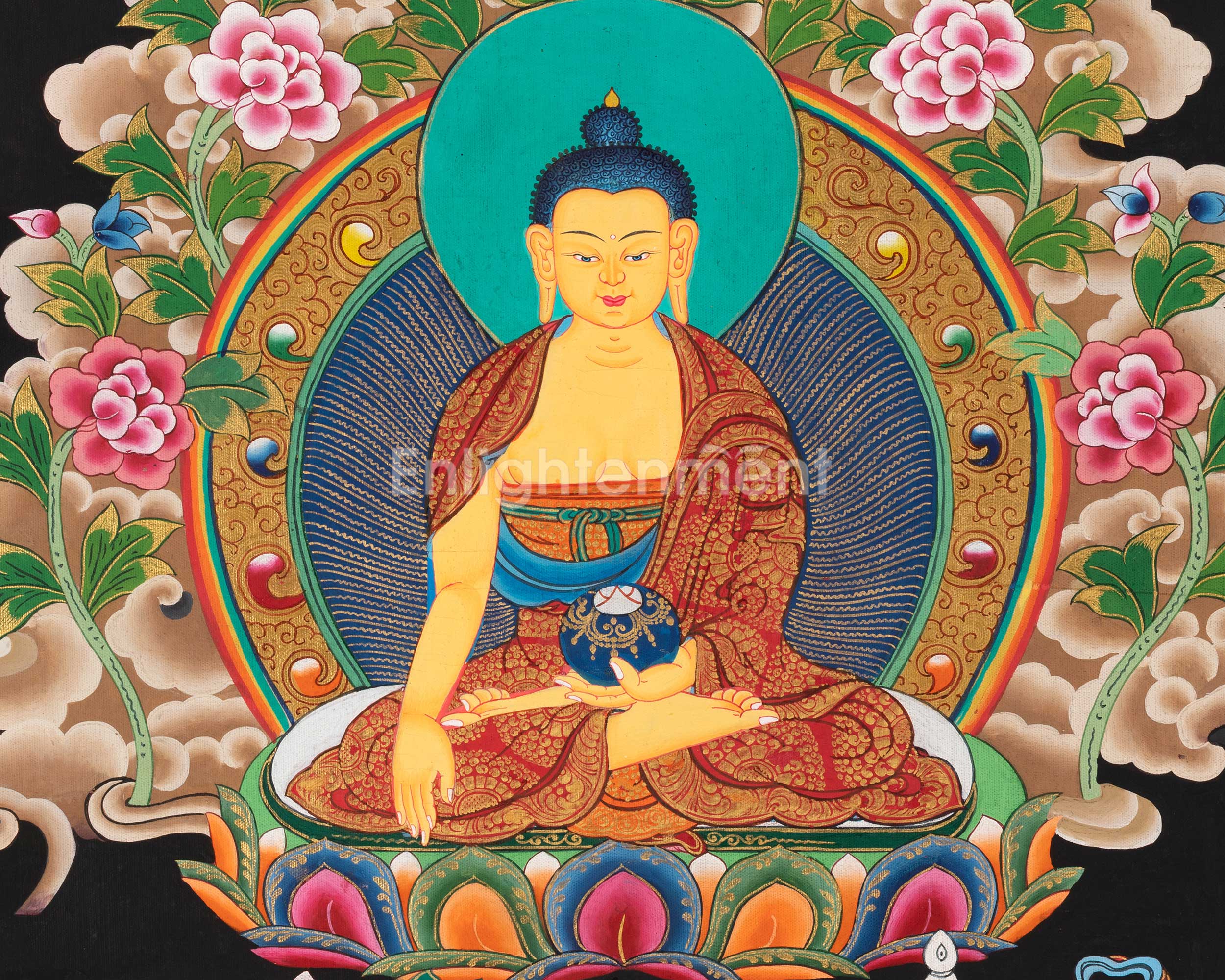 108 Seated Buddha Thangka | Yoga Meditation Canvas Art for your Peace and wellbeing