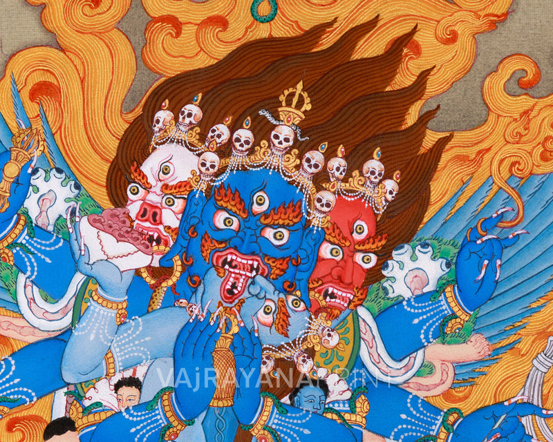 Heruka Vajrakilaya Thangka | Wrathful Deity Yab Yum Art