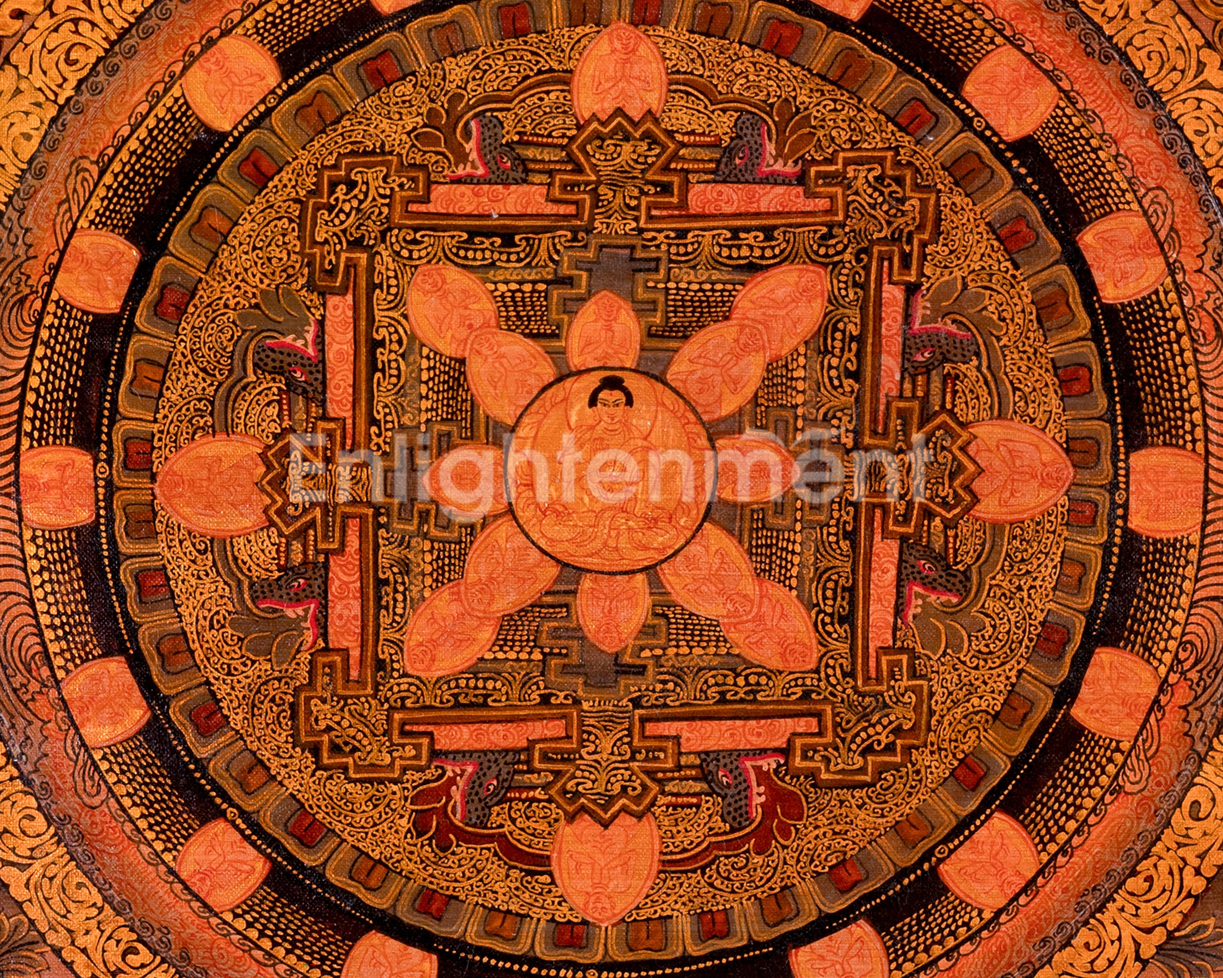 Buddha Mandala Thangka | Traditional Tibetan Artwork | Religious Wall Decors