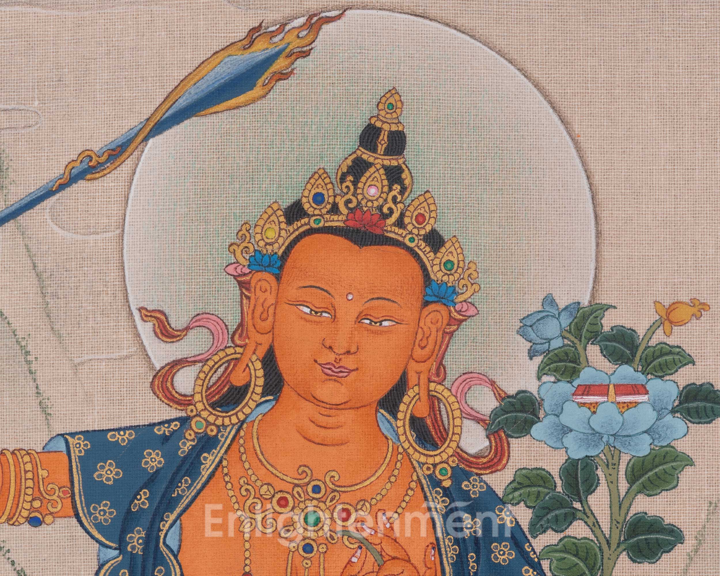 Manjushri Sacred Art | Bodhisattva Deity | Buddhist Thangka