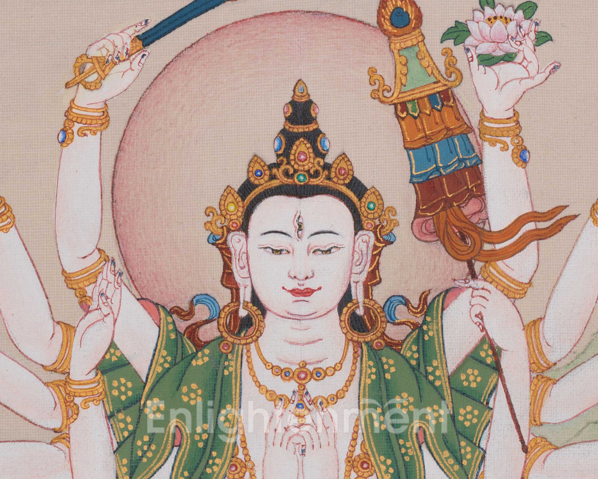 Hand-Painted Cundi Thangka | Mother of Seven Kotis of Buddhas