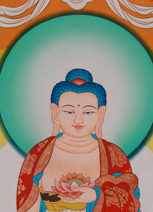 Divine Standing Buddha Thangka | Embodying Peace and Spiritual Wisdom