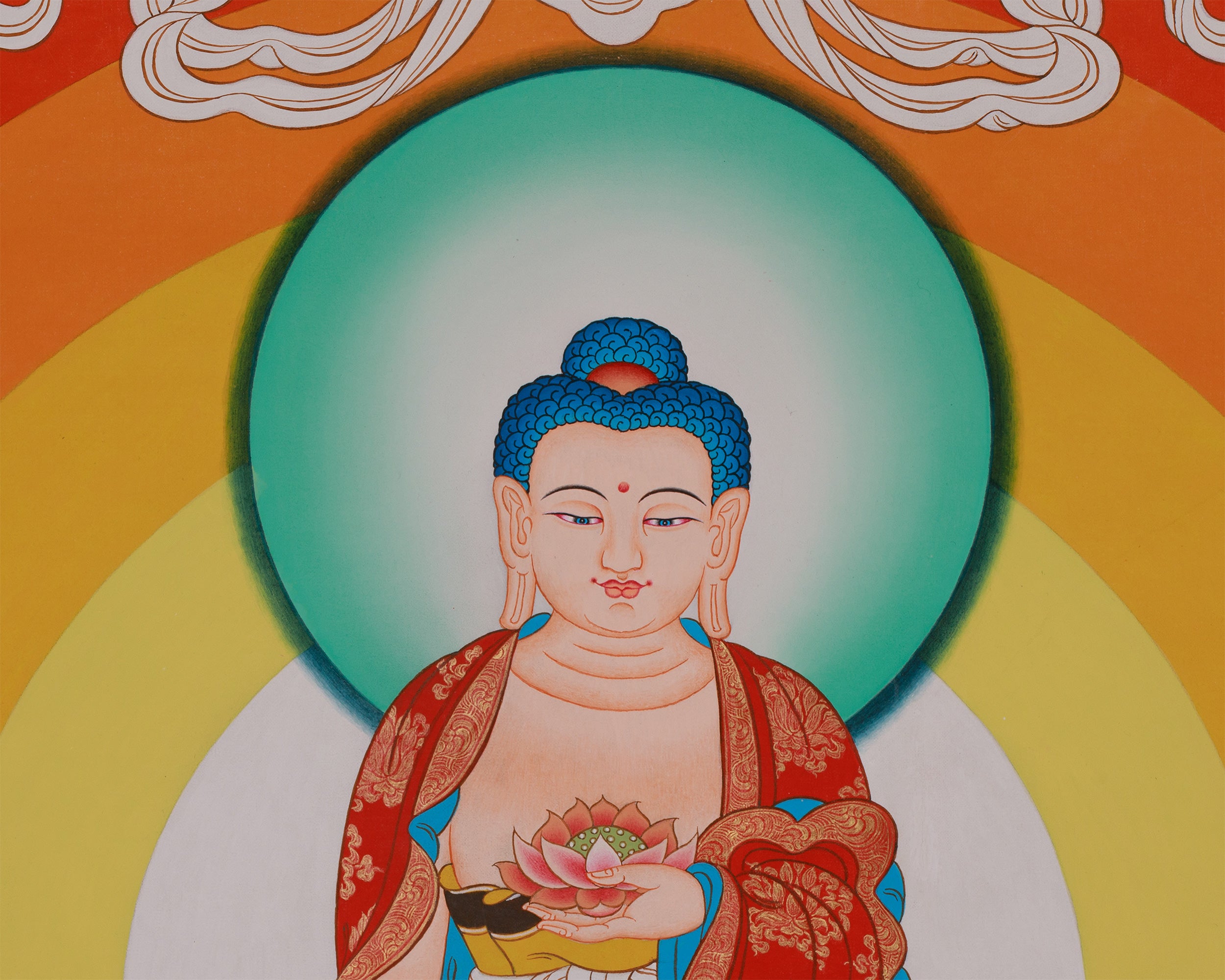 Divine Standing Buddha Thangka | Embodying Peace and Spiritual Wisdom