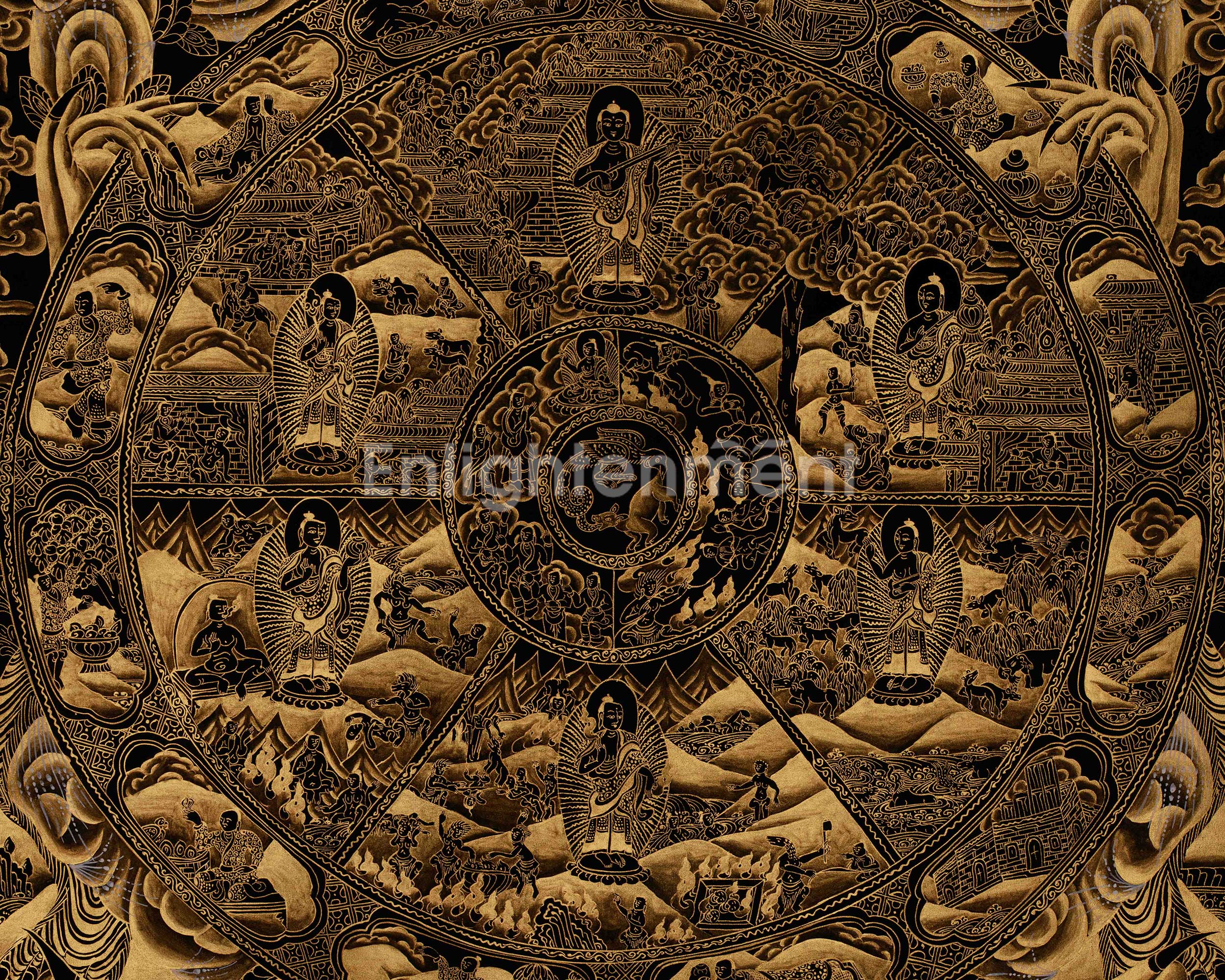Hand Painted Wheel of Life Art | The Six Realms and Buddhist Teachings