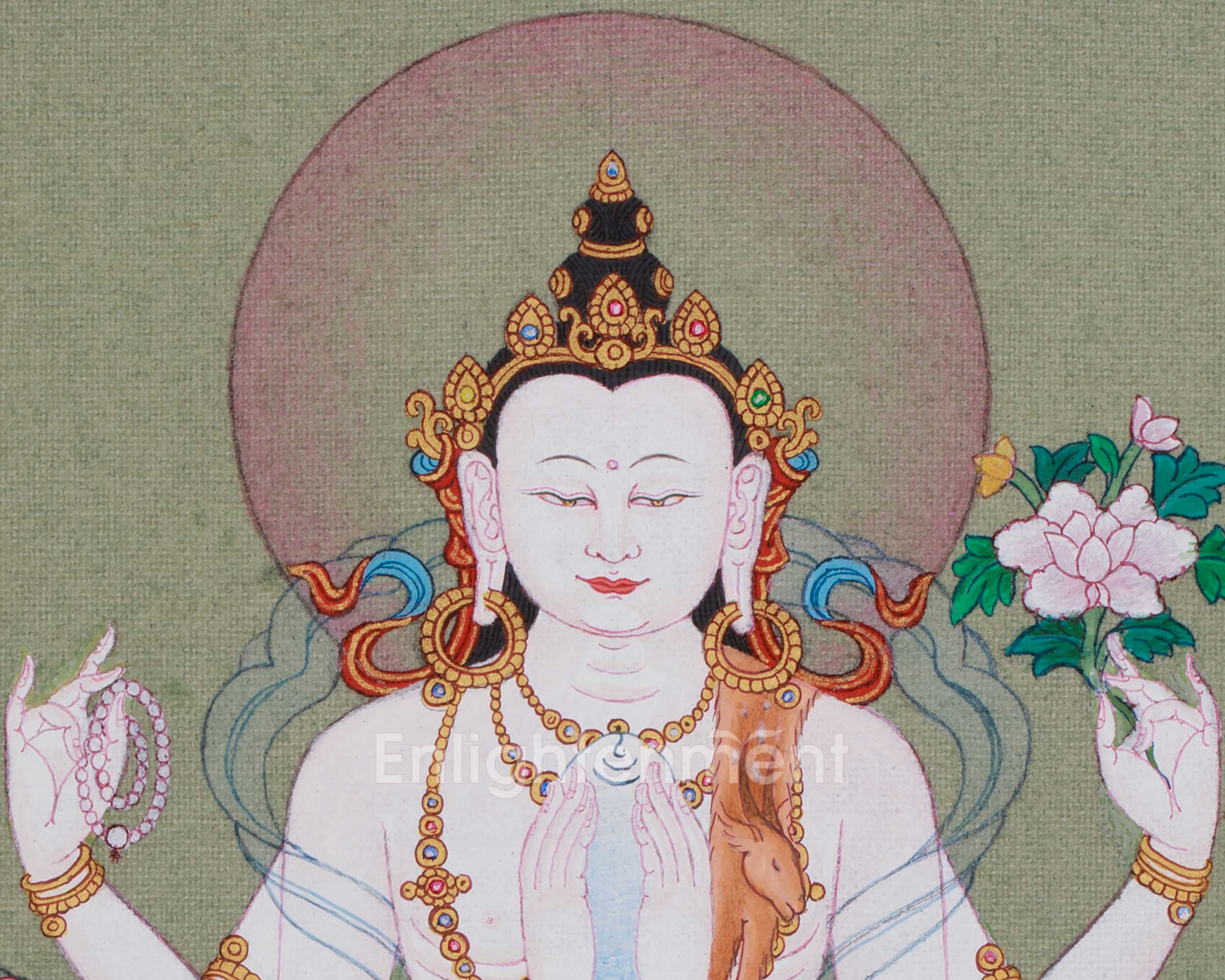Spiritual Chenrezig Thangka | A Divine Representation of Compassion and Love