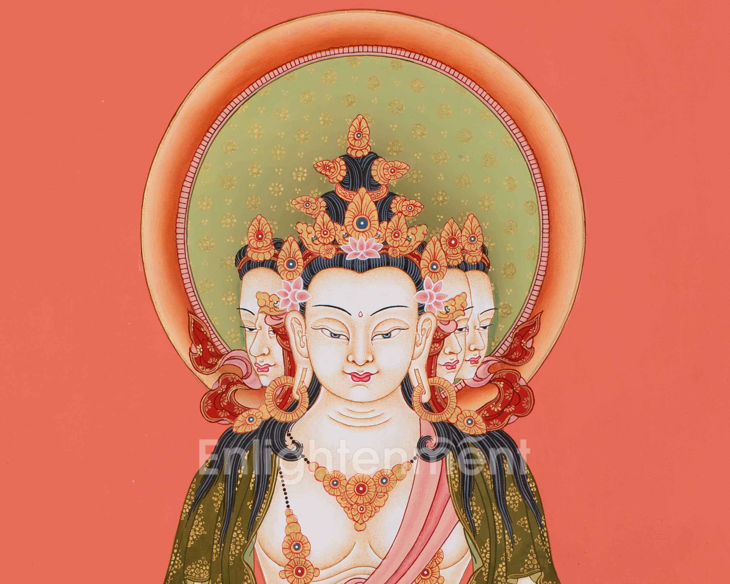 Buddha Vairochana Thangka | Dhyani Buddha of Cosmic Wisdom & Enlightenment