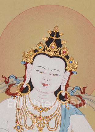 Artistic Vajra sattva Purification Buddha Thangka | Buddhist Masterpiece