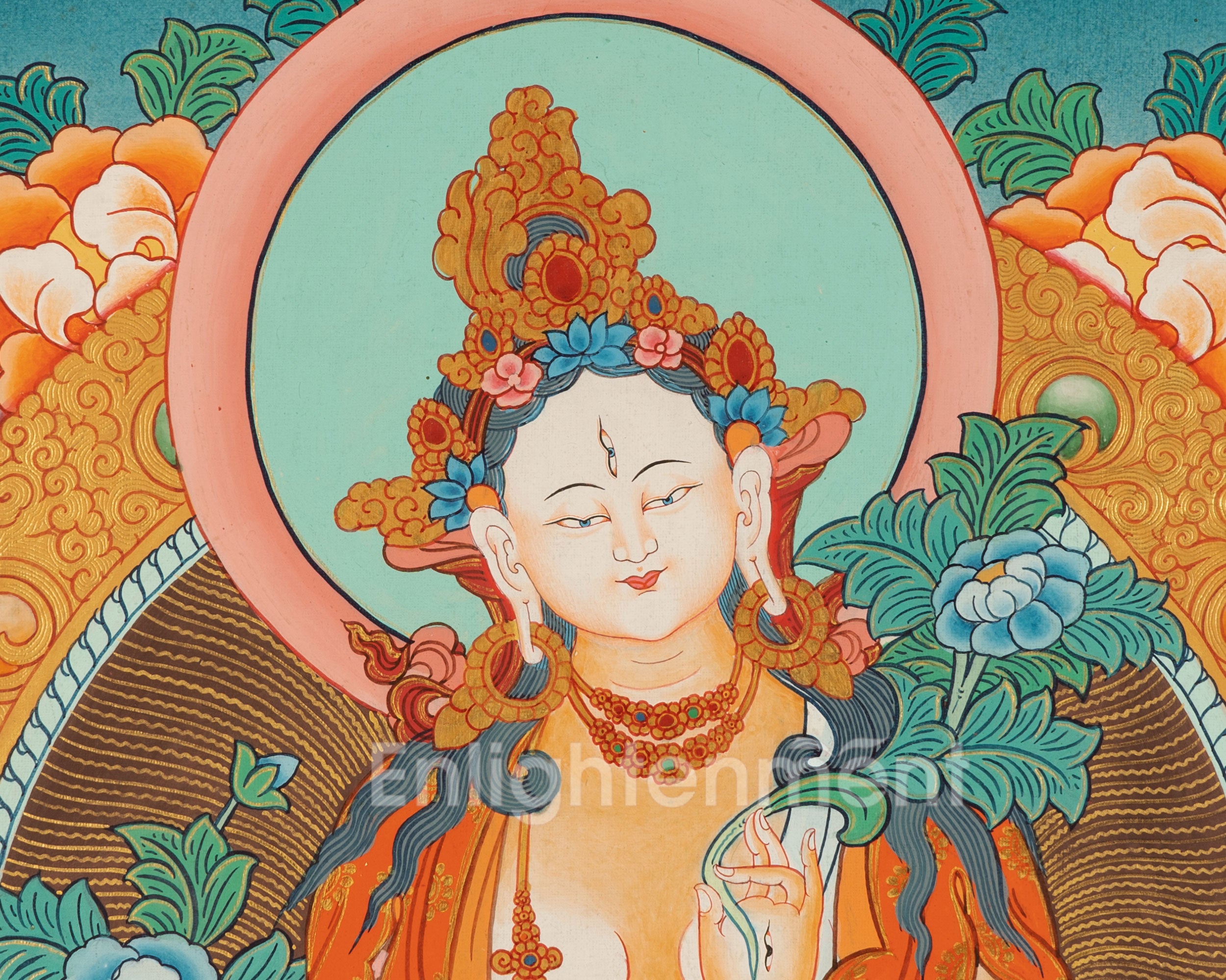 Quality White Tara Thangka | Traditional Buddhist Wall Hanging