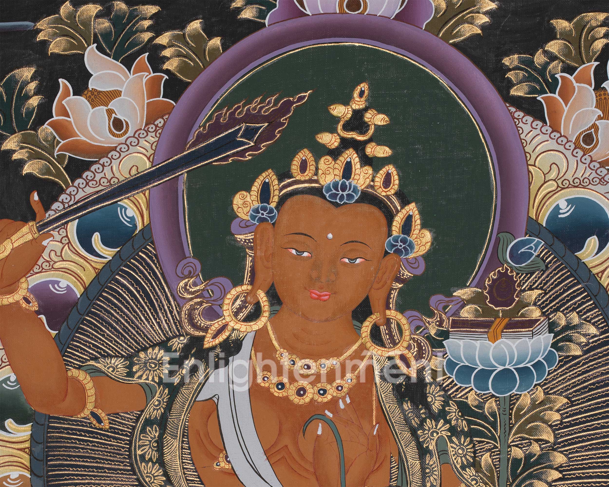 Original Traditional Manjushri Painting | Embodiment of Wisdom