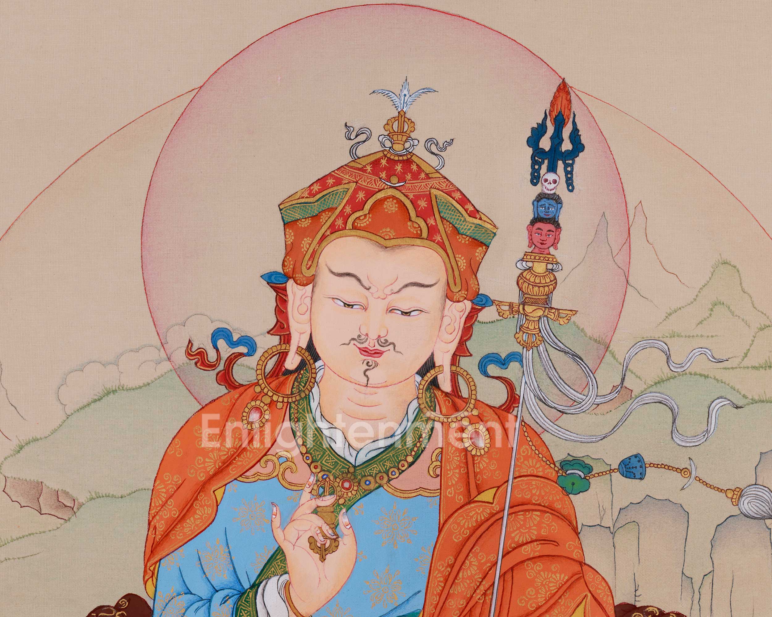 Thangka of Enlightened Master Guru Rinpoche | Second Buddha of Enlightenment and Protection