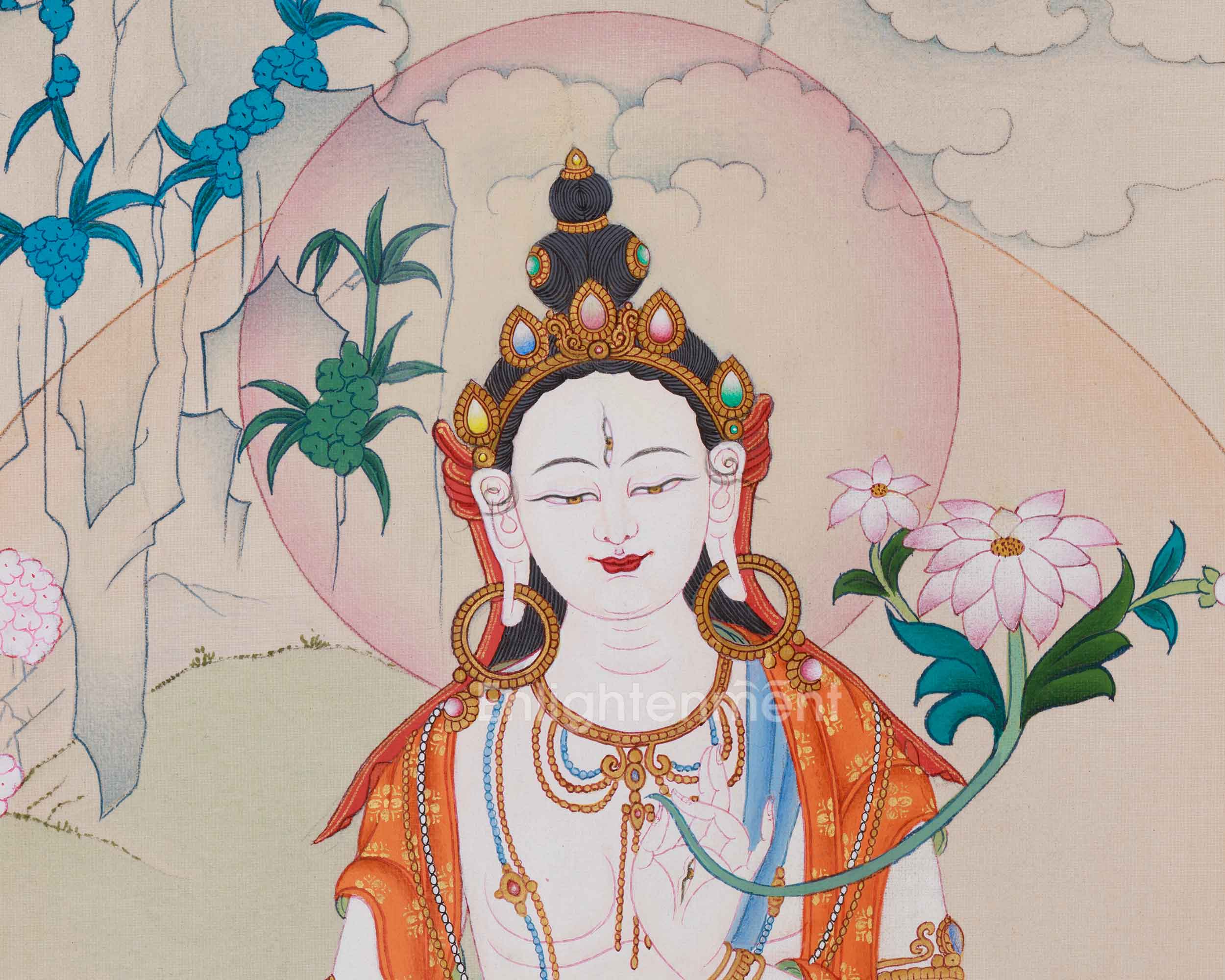 White Tara Longevity Thangka | Symbol of Healing