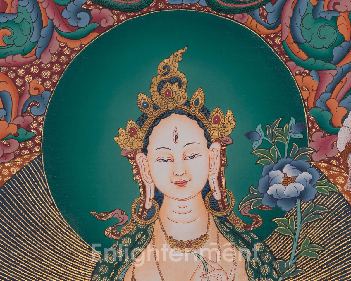 White Tara Buddhist Painting | Sacred Art of Compassion and Longevity