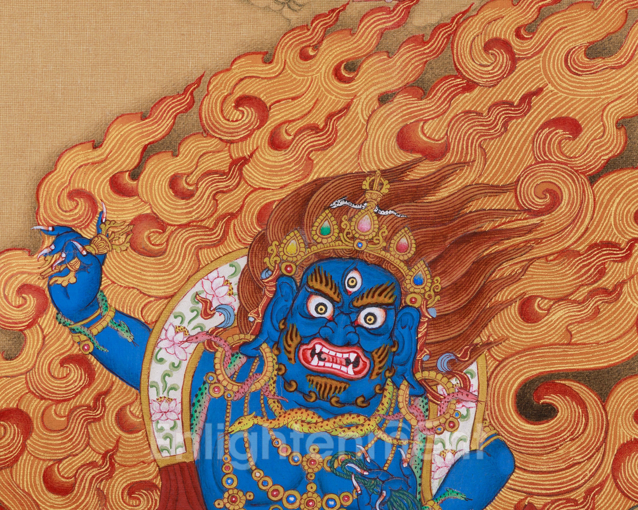 Wrathful Vajrapani Artwork | Guardian Deity of Tibetan Buddhism