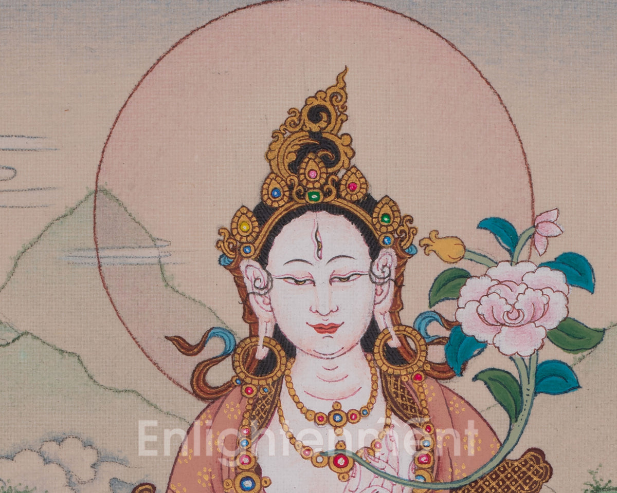 Sita Tara Thangka Painting | White Tara Goddess of Compassion