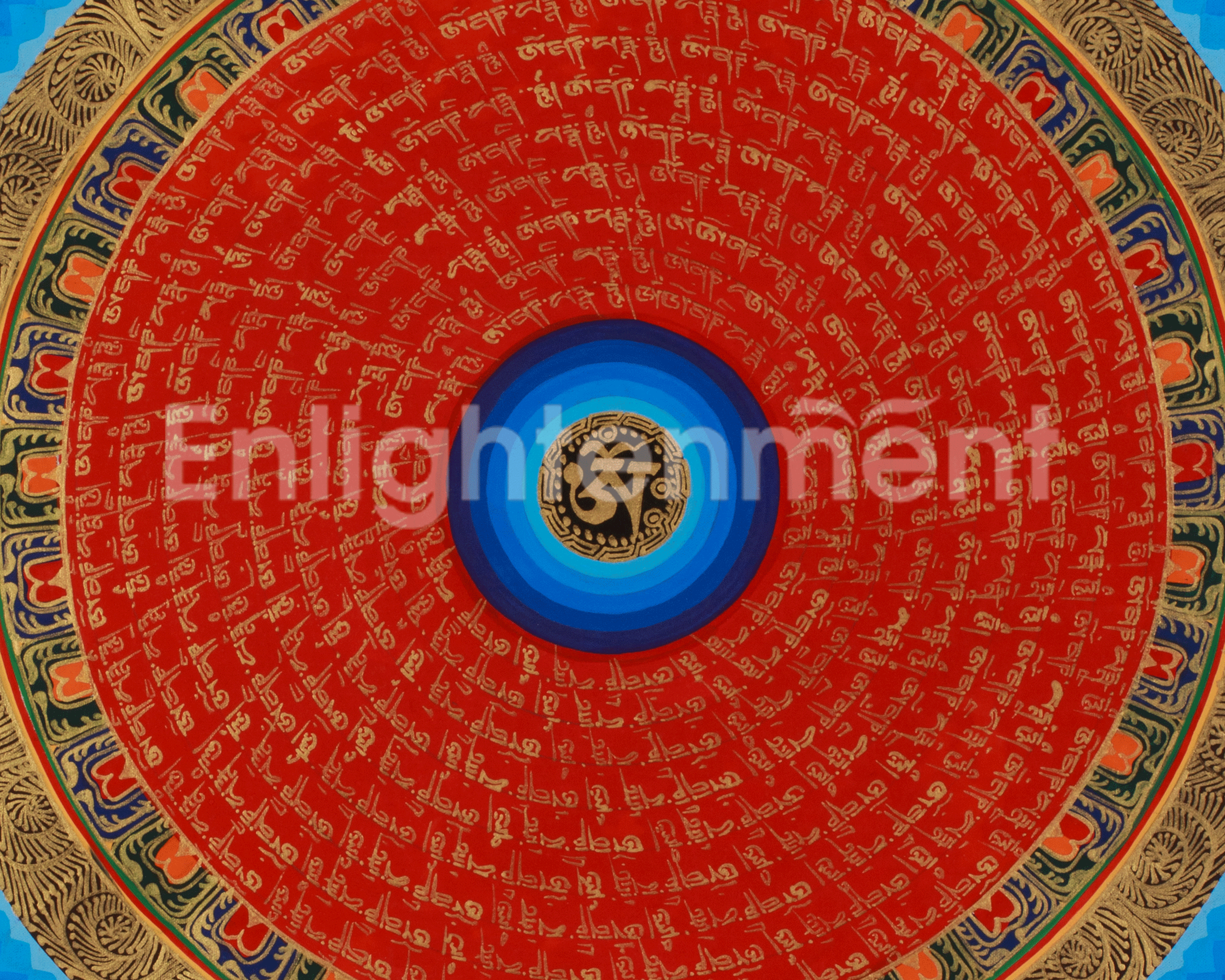 Spiritual Mantra Mandala Art | Meditation Altar | Sacred Thangka