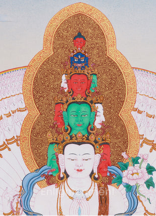 1000 Armed Chenrezig Bodhisattva Thangka | Divine Protection