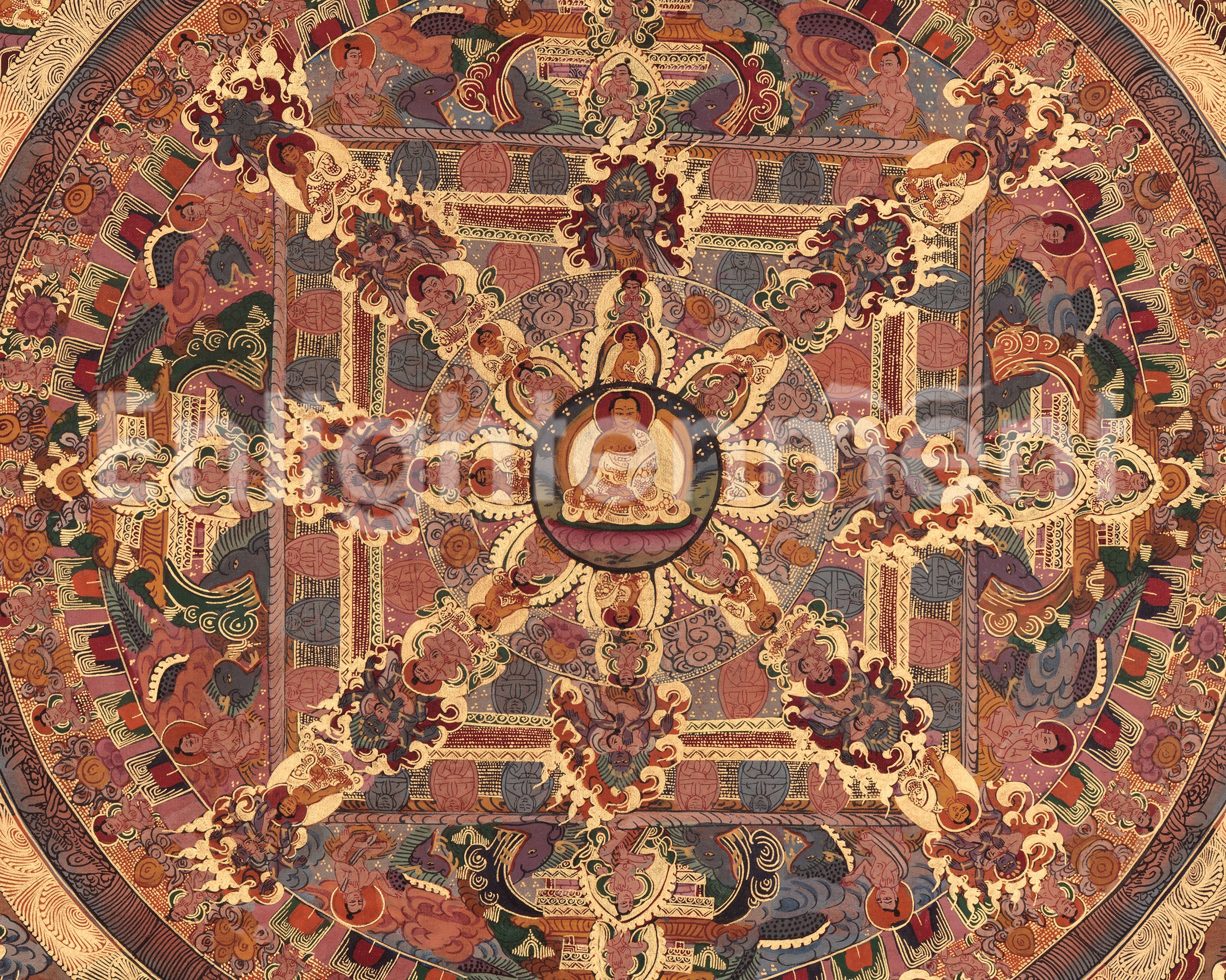 Buddha Mandala Thangka Painting | Himalayan Artwork of Wisdom, Peace, and Awakening