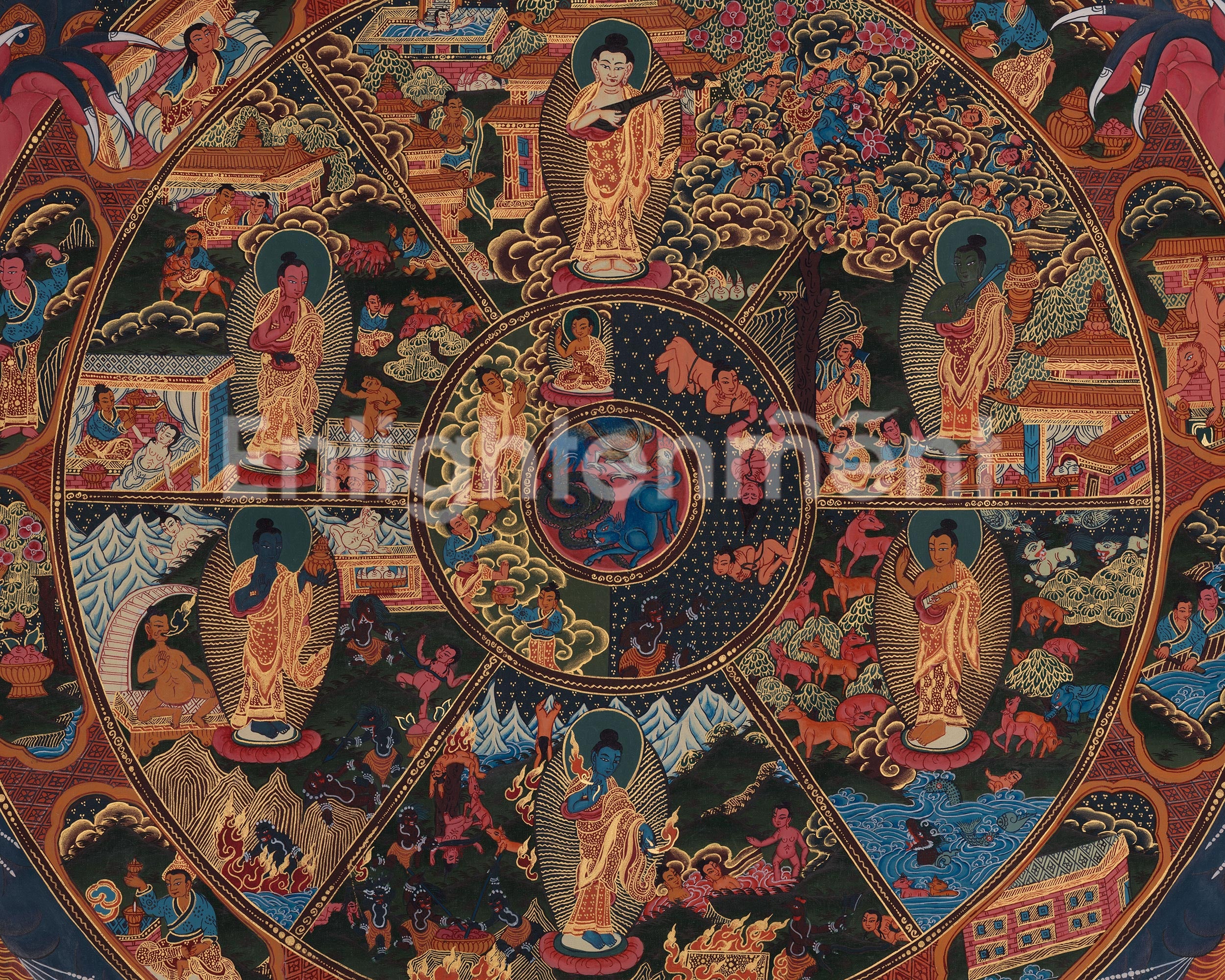 Wheel of Life Buddhist Artwork | Symbolizing Buddha’s Teachings