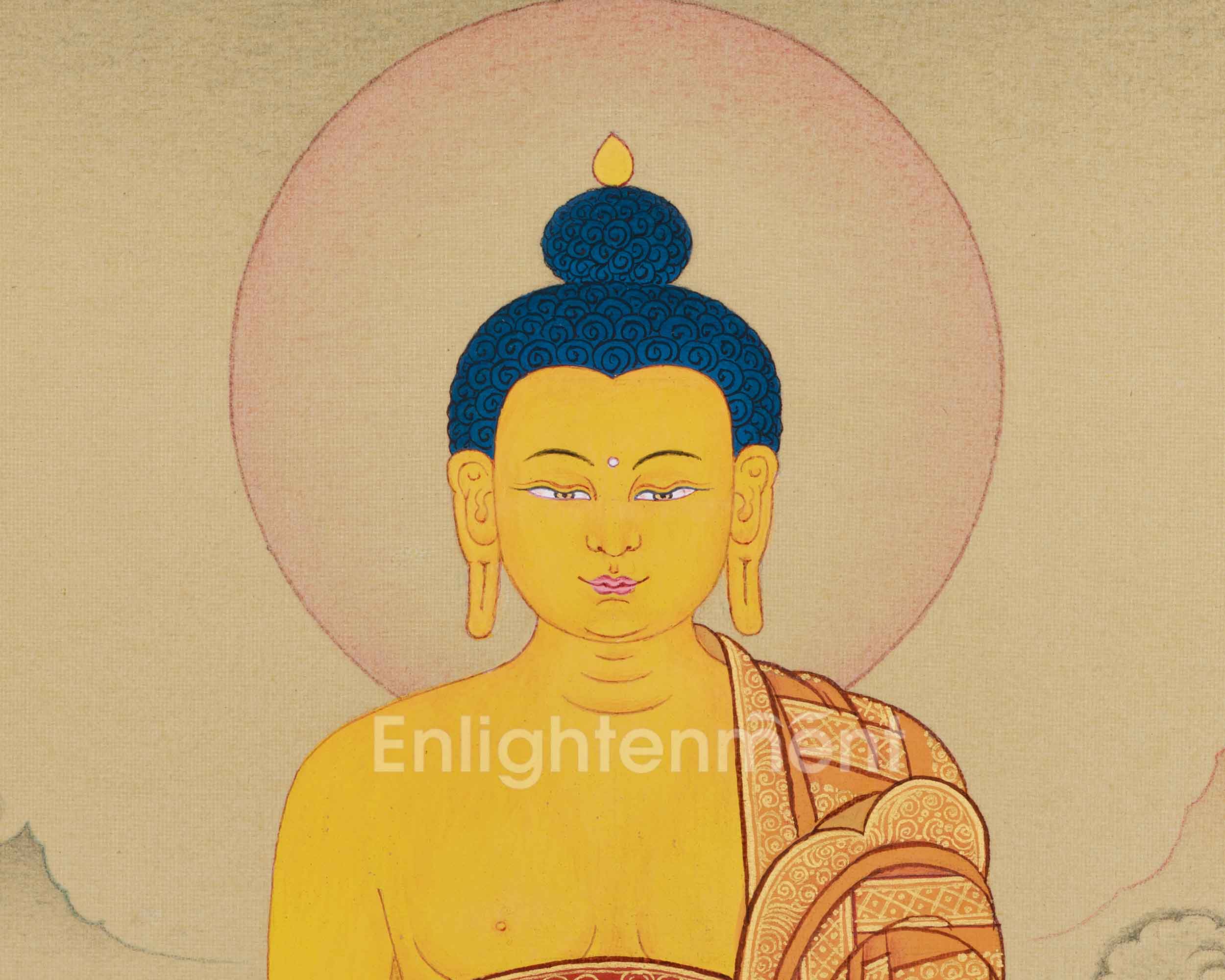 33cm Dharma Teacher Thangka of Shakyamuni | Enlightened Buddha of Wisdom