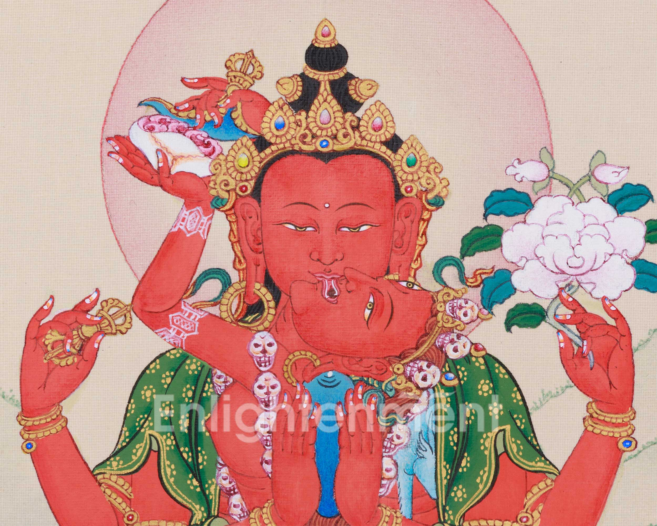 Red Chenrezig with Consort | Tantric Union of Compassion & Wisdom