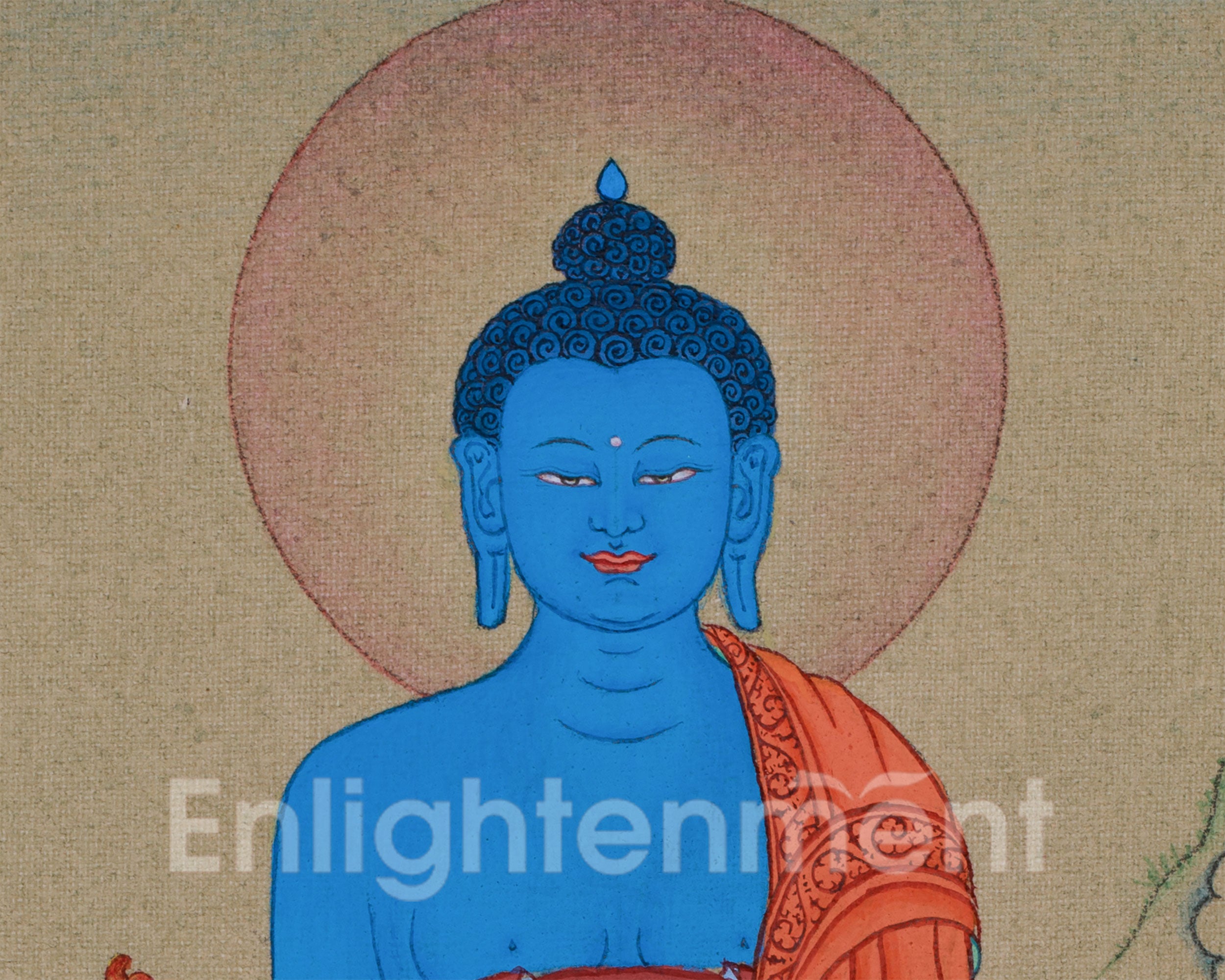 Master of Healing, Medicine Buddha Thangka | With Lapis Lazuli Body