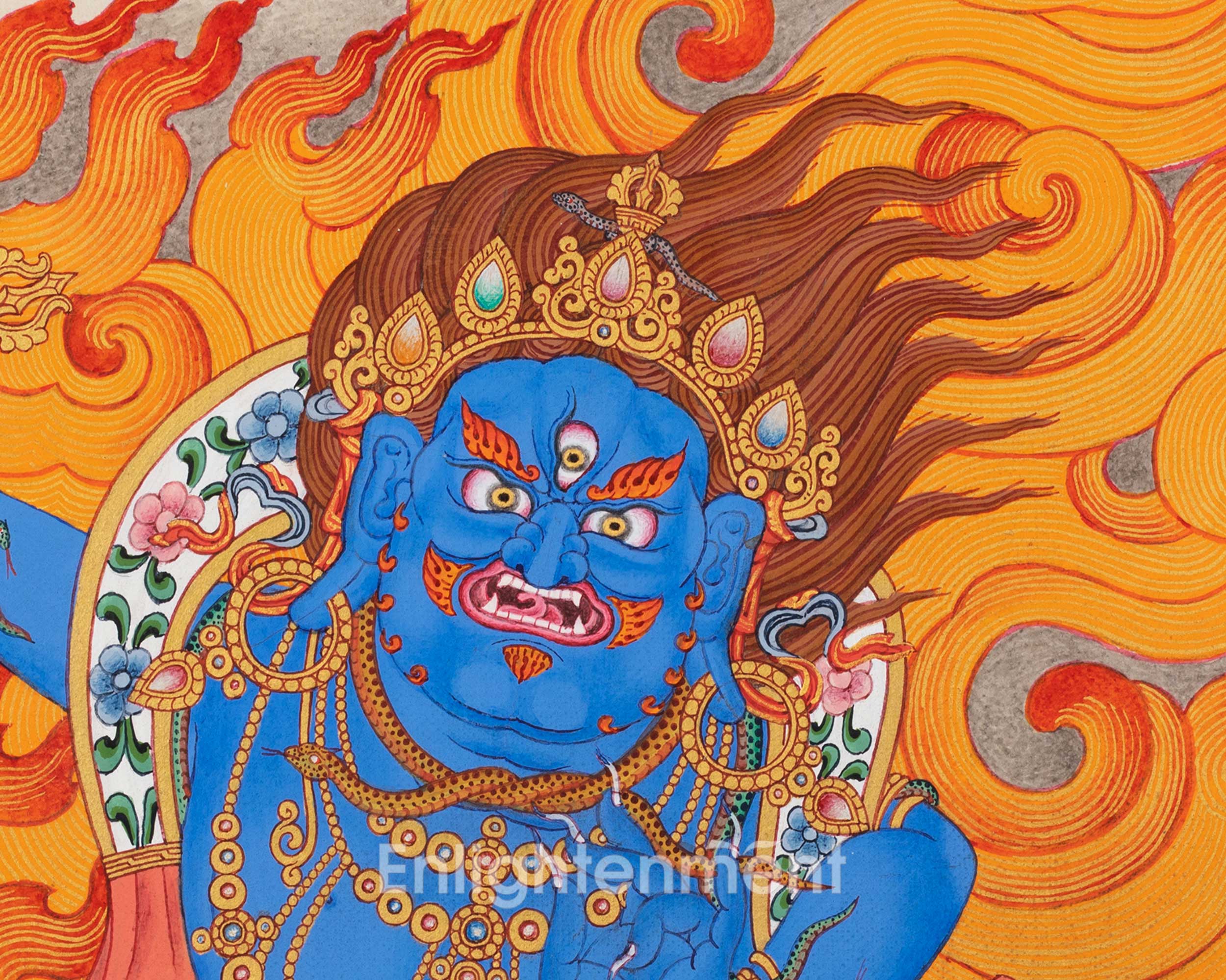 Buddhist Deity Vajrapani Thangka | Vajrayana Wall Decor