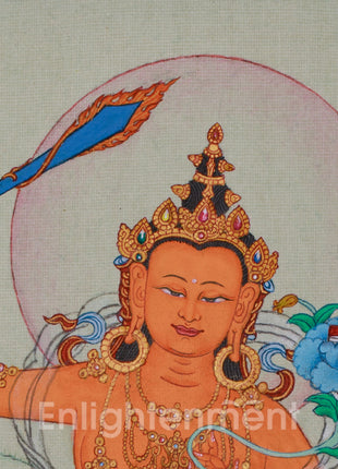 Enlightened Manjughosa, Bodhisattva Thangka | Small Canvas Art