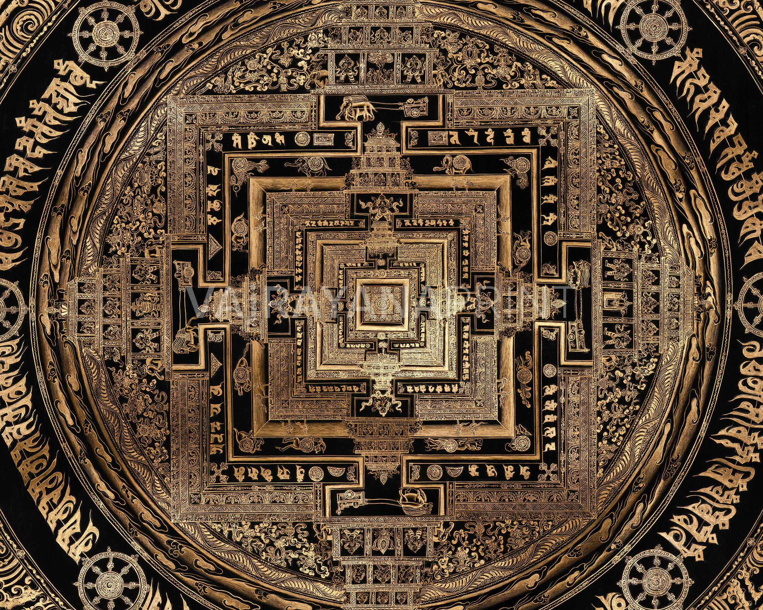 Kalachakra Mandala Print | A Sacred Wheel of Time and Cosmic Harmony