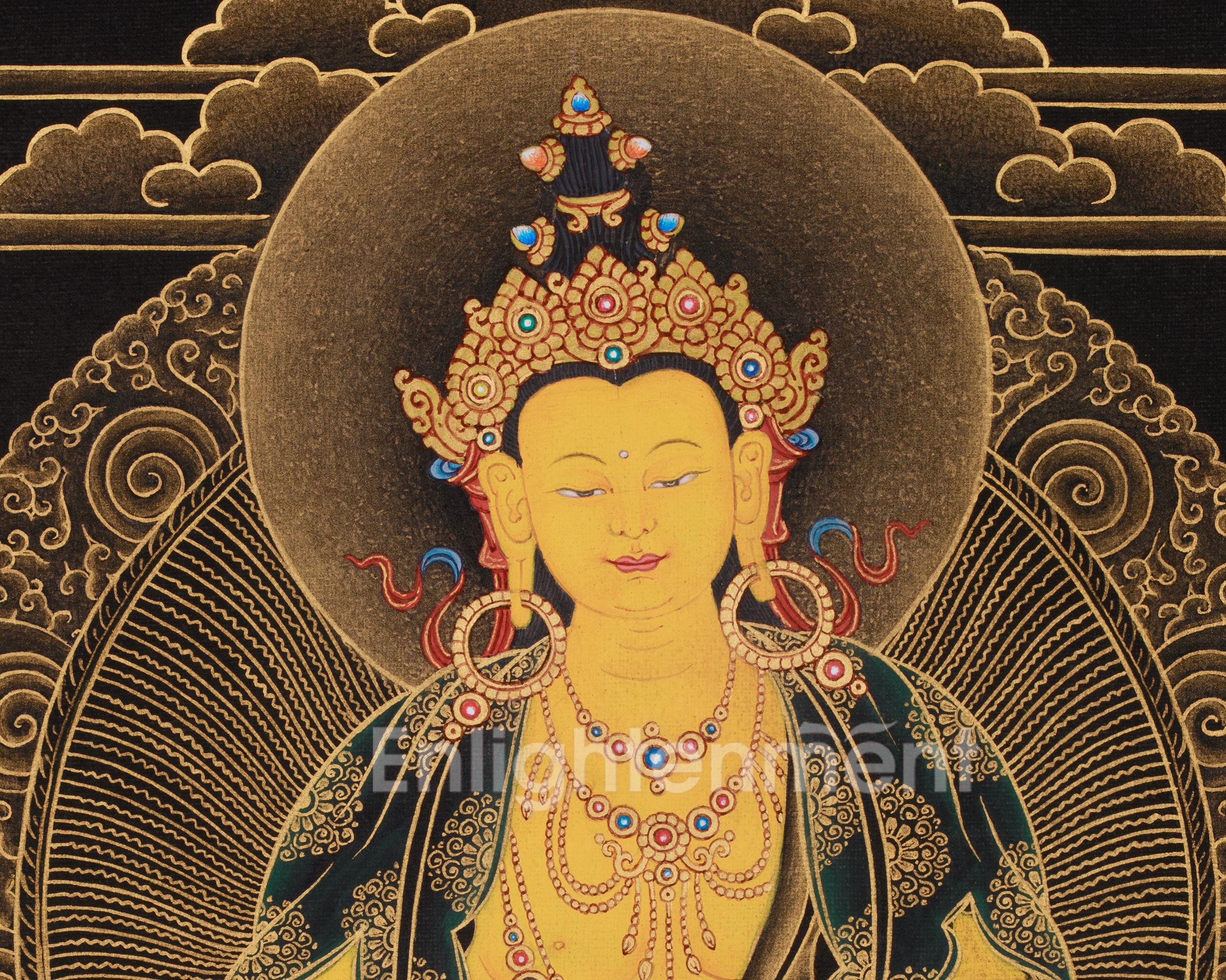 Kshitigarbha Bodhisattva Thangka | The Protector of Souls and the Earth
