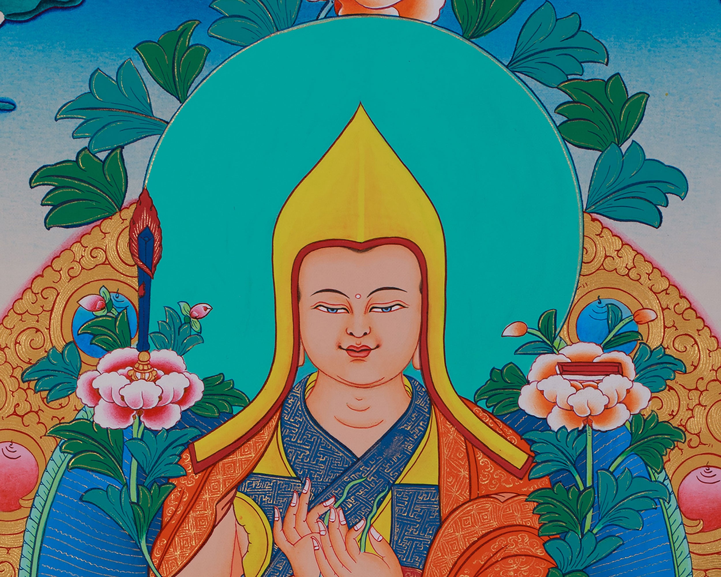 Tsongkhapa Lobzang Drakpa Thangka | Tibetan Buddhist Master