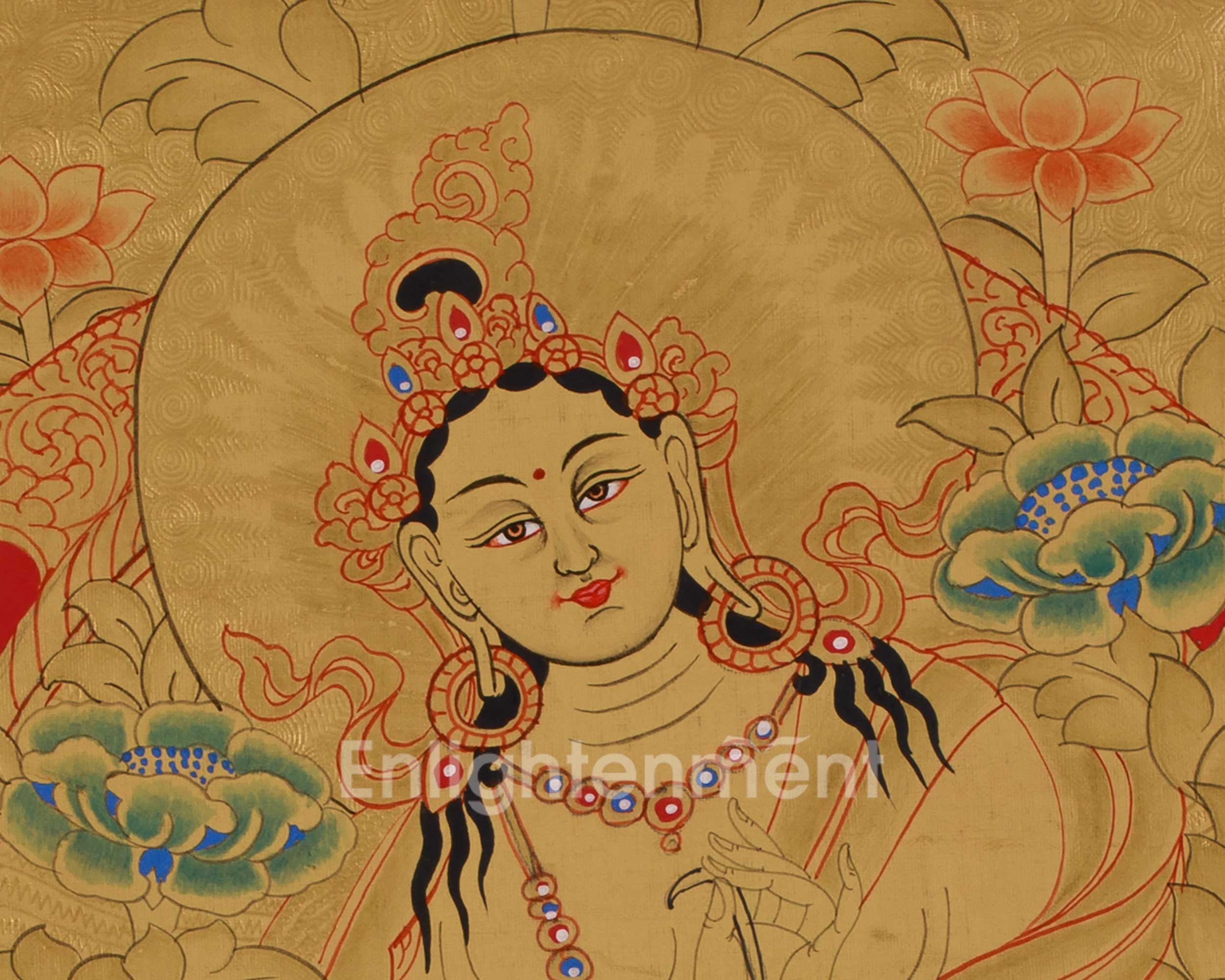 Buddhist Deity Green Tara Thangka | The Goddess of Compassion and Protection