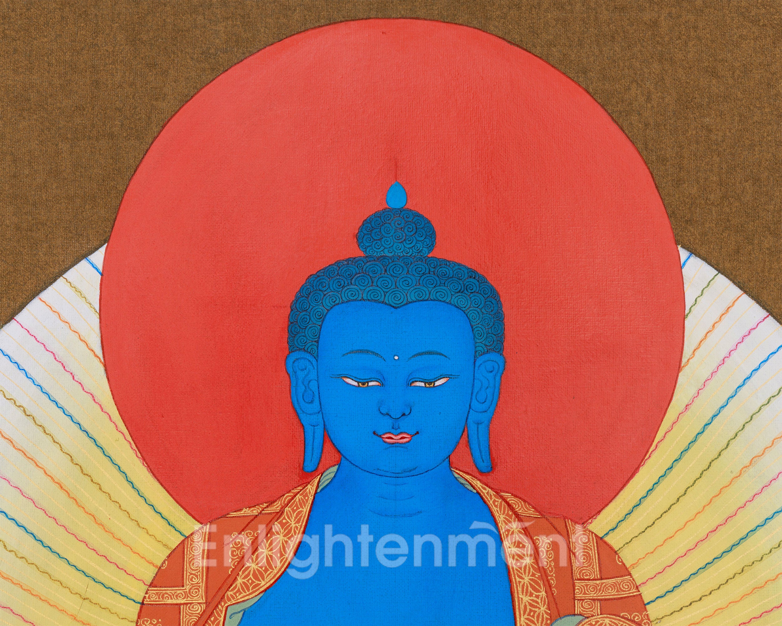 Blue Buddha Bhaishajyaguru Thangka | Medicine Buddha of Healing and Transformation