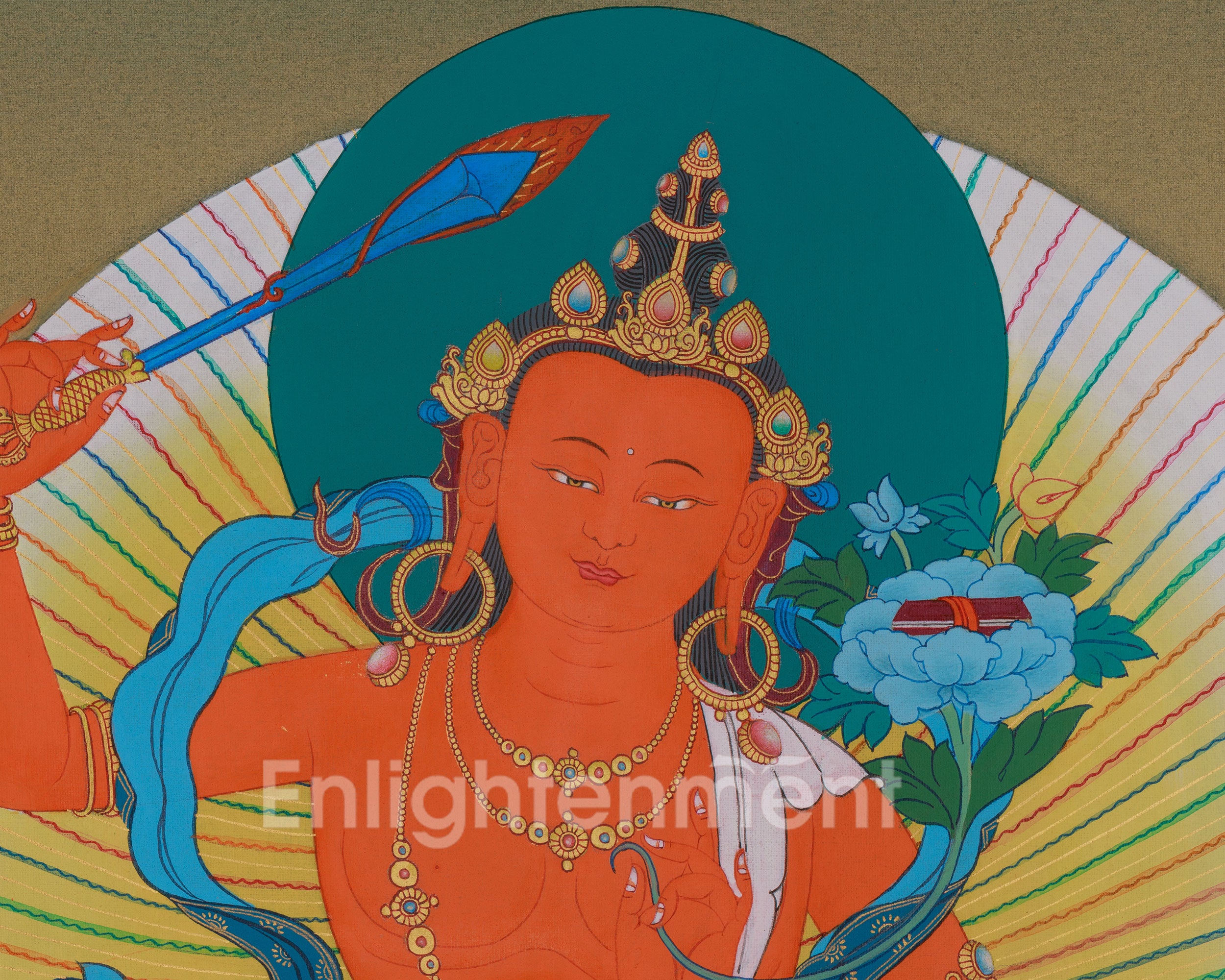 Buddhist Thangka of Manjushri | The Bodhisattva of Wisdom
