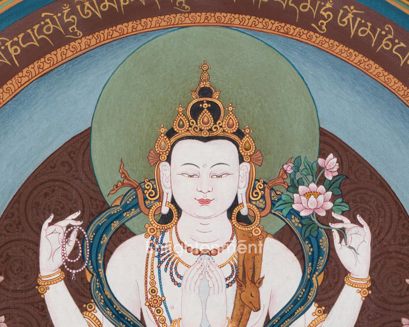 Chenresig Mantra-Mandala Thangka