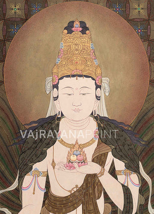 Ksitigarbha Mantra Thangka Print | Buddhist Art | Himalayan Wall Decor