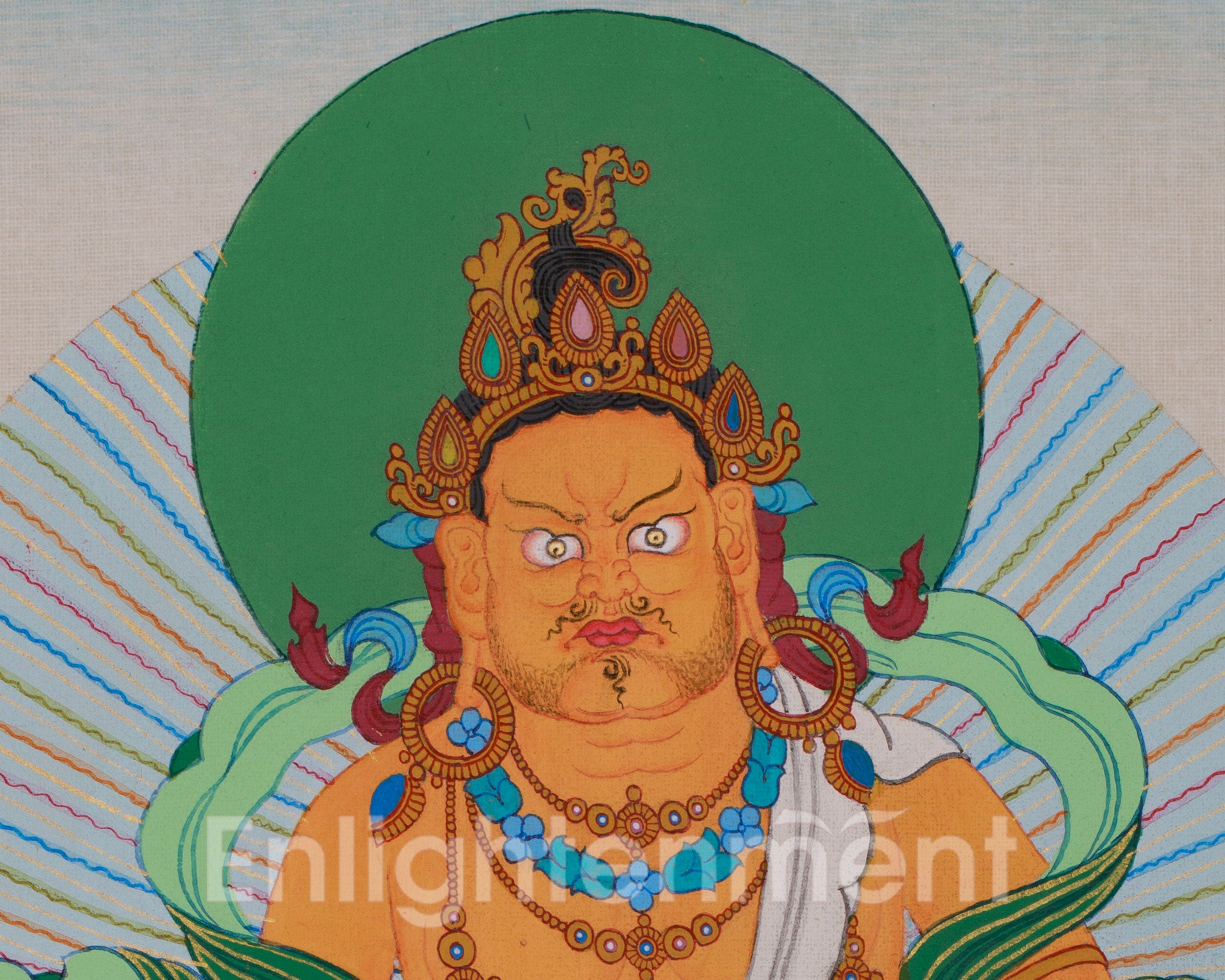The God of Wealth, Dzambhala Thangka | Buddhist Deity of Prosperity