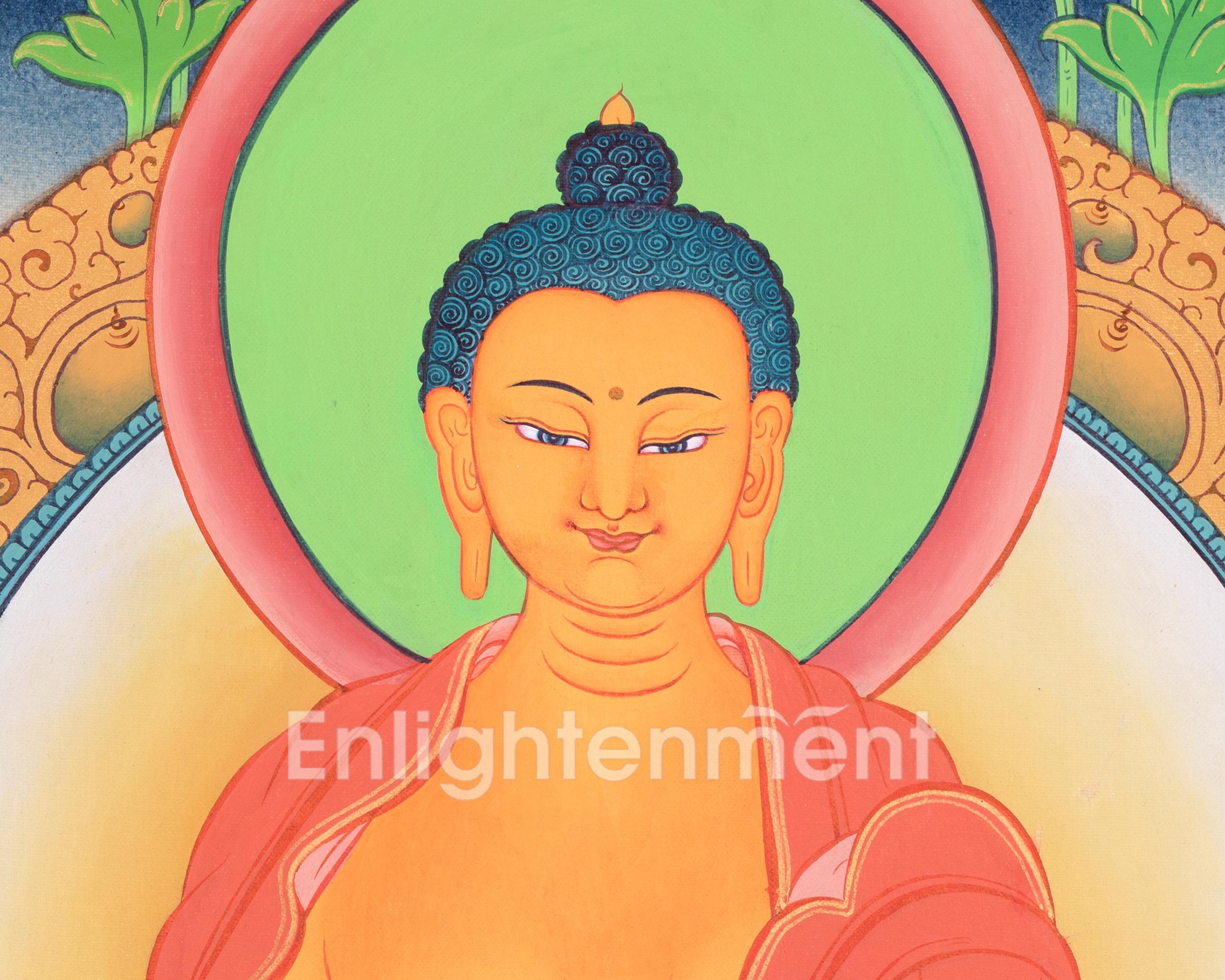 Shakyamuni Buddha Art | Hand Painted Sacred Thangka Painting | Spiritual Wall Decors