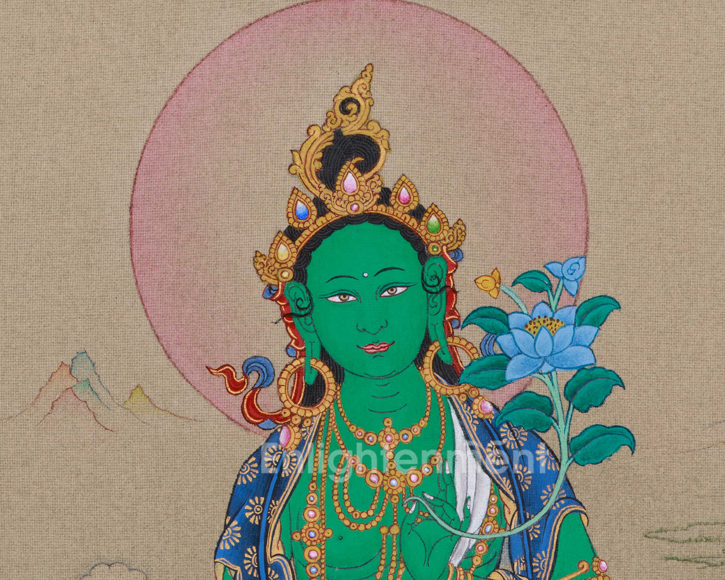 Green Tara Thangka Goddess of Compassion | Mother of Liberation