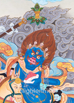 Palden Lhamo Prayer Thangka | Hand-Painted Buddhist Deity Painting