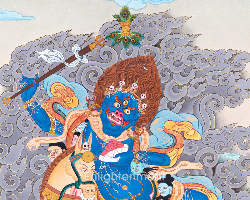Palden Lhamo Prayer Thangka | Hand-Painted Buddhist Deity Painting