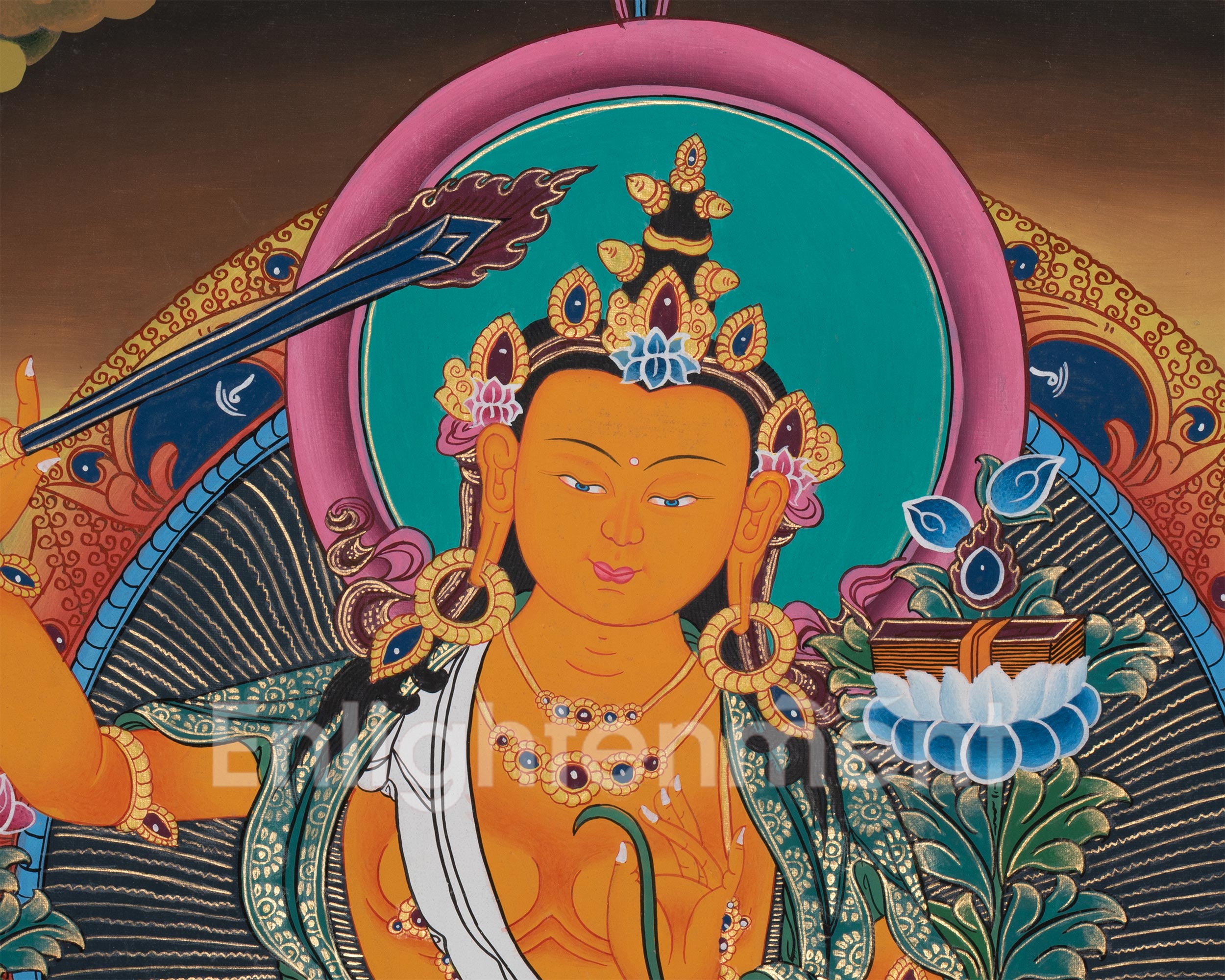 Manjushri, Buddha of Infinite Wisdom | Traditional Tibetan Thangka Art