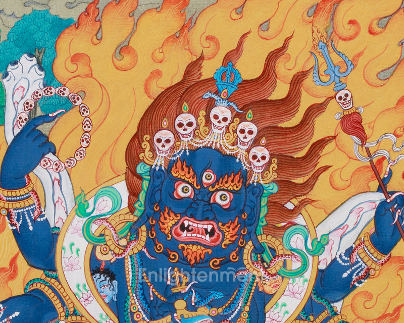 Six-Armed Mahakala Thangka | Protector of Wisdom and Compassion