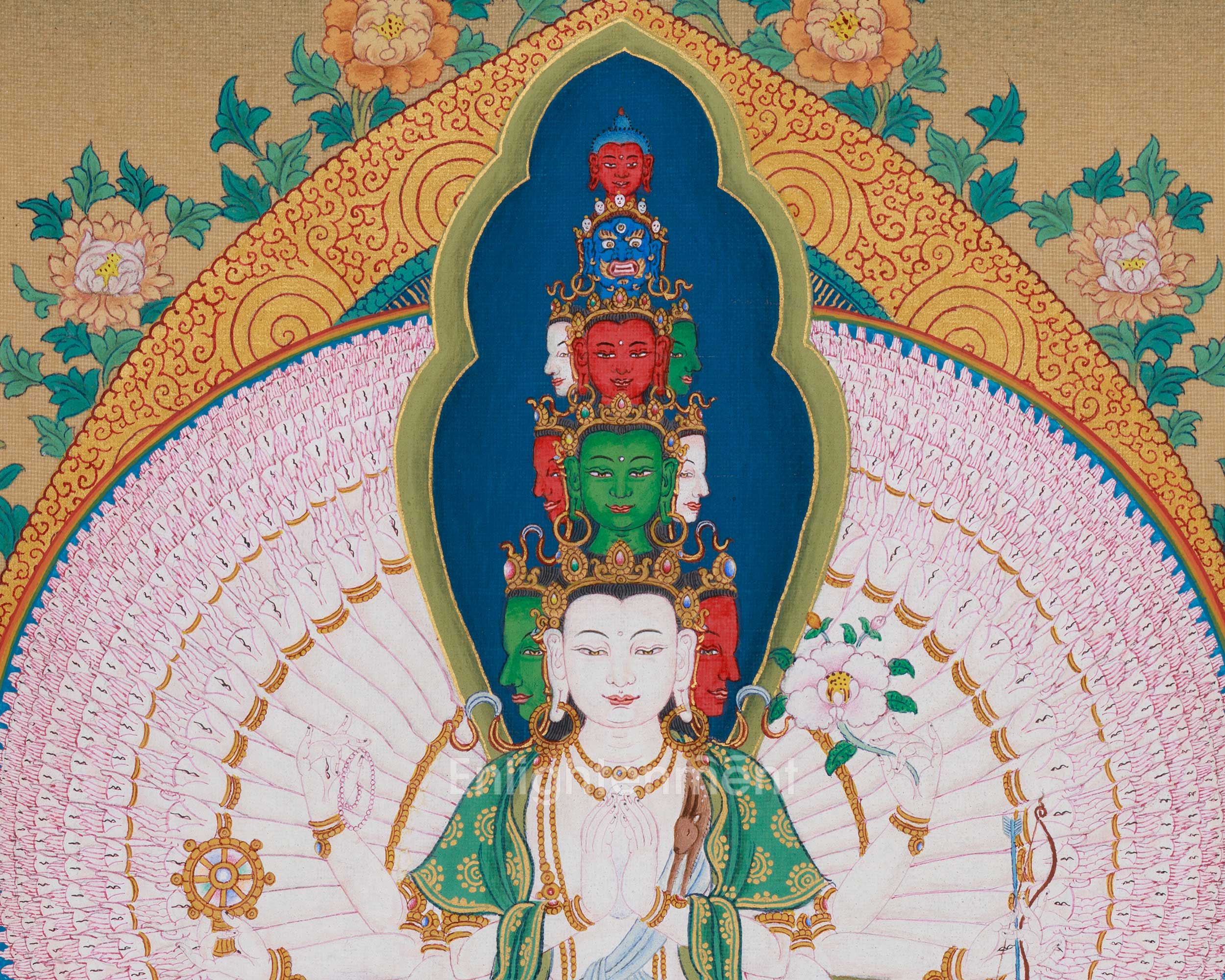 1000-Armed Avalokiteshvara Painting | A Divine Representation of Infinite Compassion and Protection