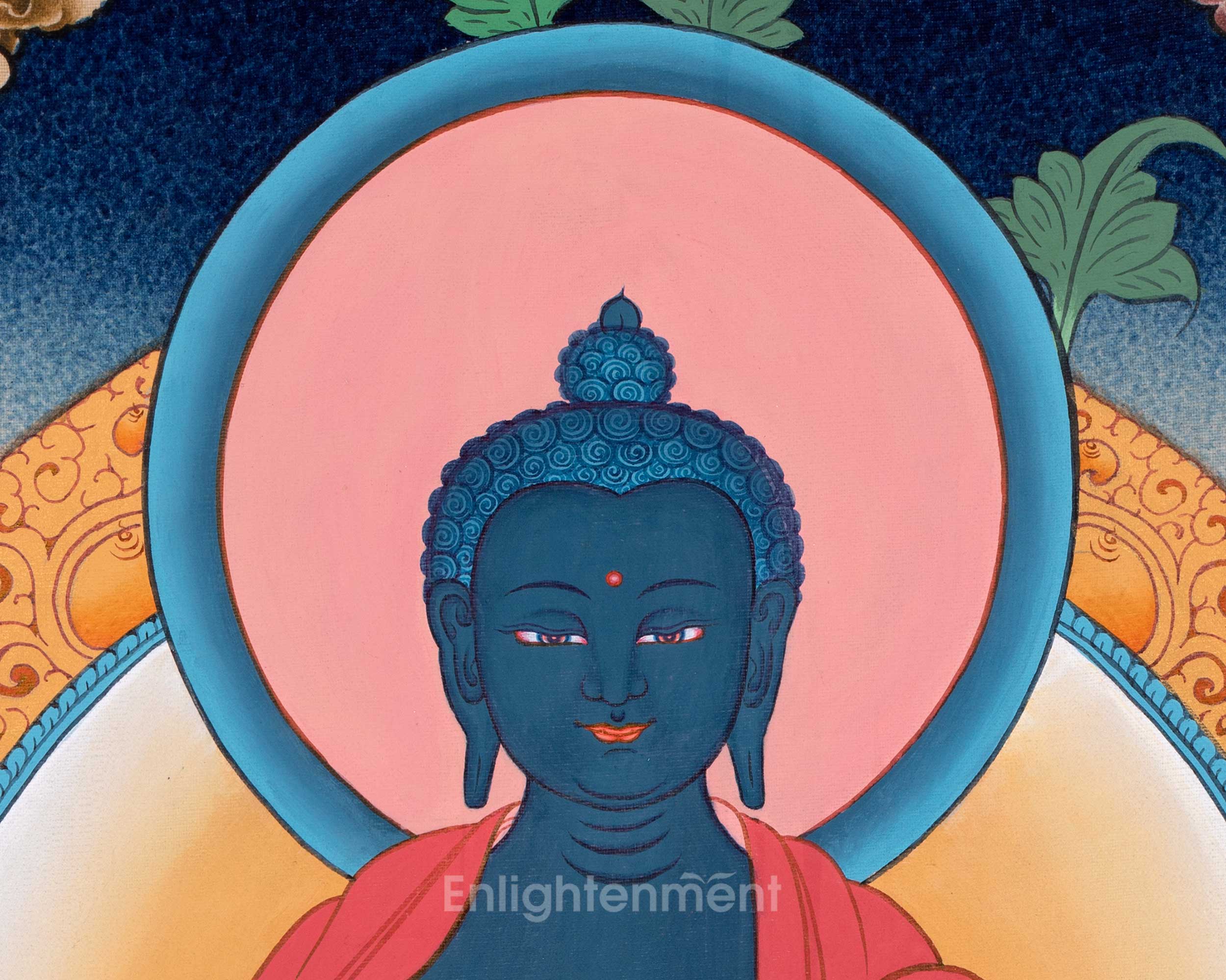 Medicine Buddha Thangka Painting | Hand Painted Healing Buddha | Art for Enlightenment