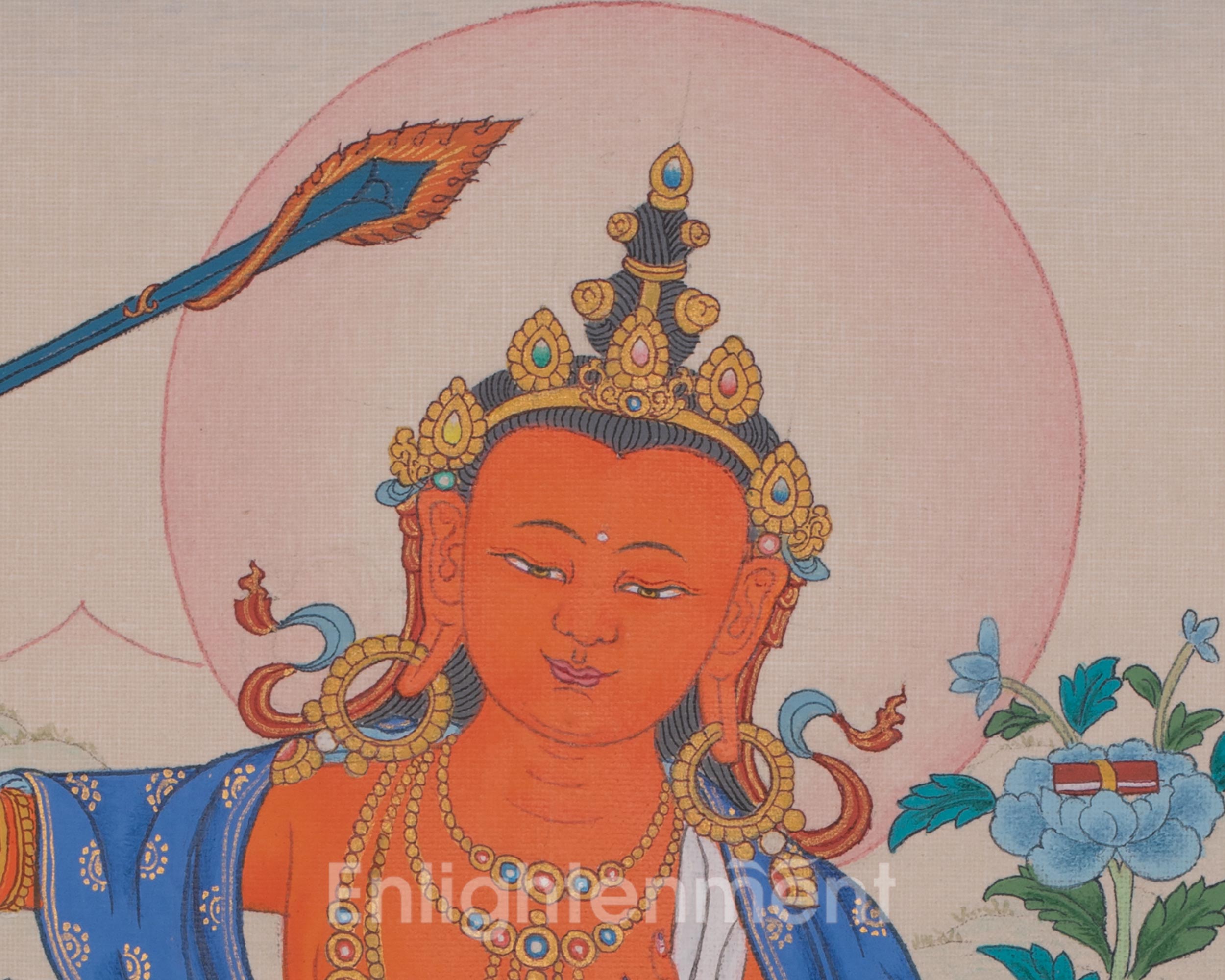 Manjushri Buddhist Art | Bodhisattva Deity | Sacred Artwork | Spiritual Gift